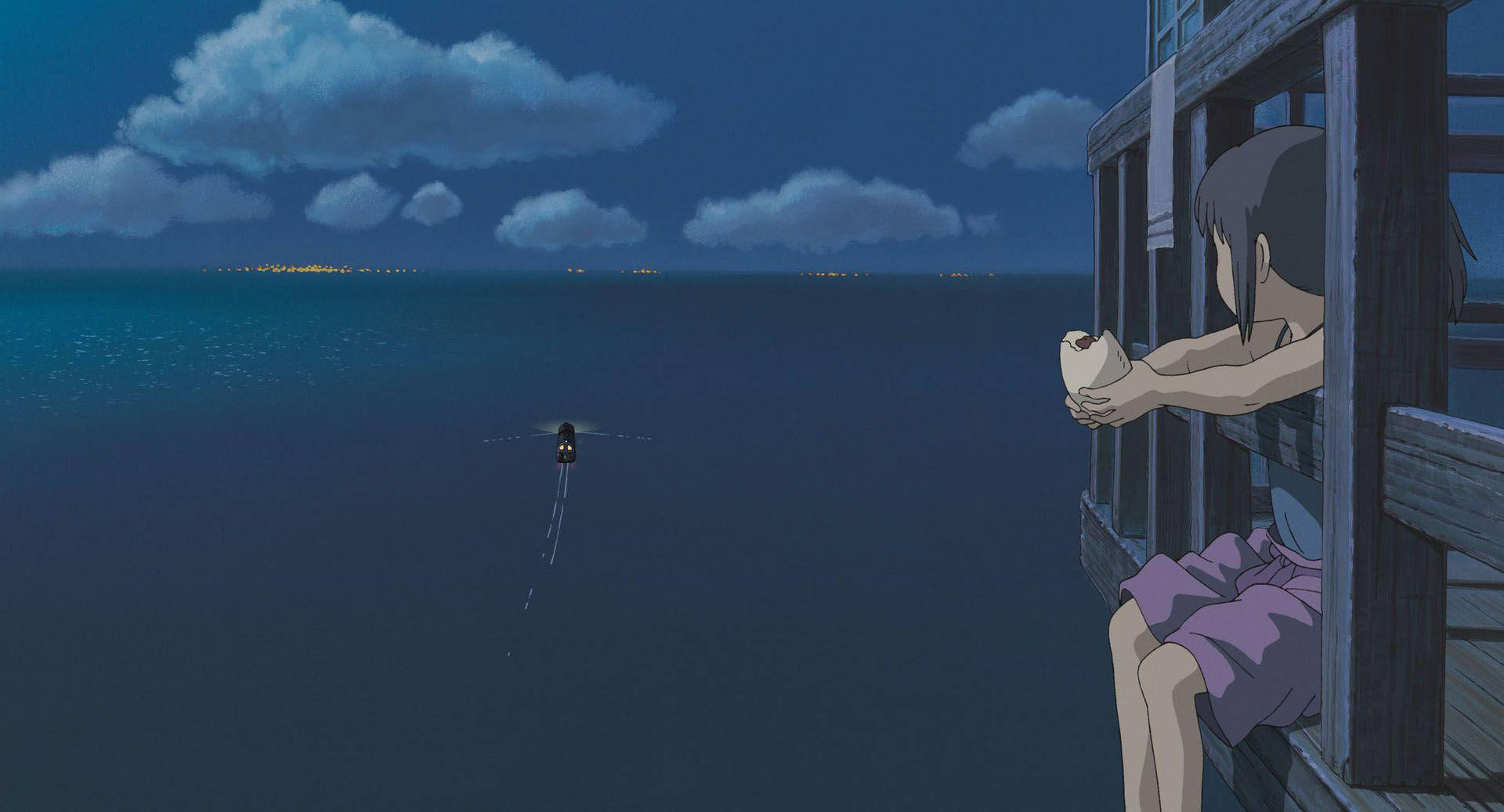 Æstetisk anime landskab fra Spirited Away: Wallpaper