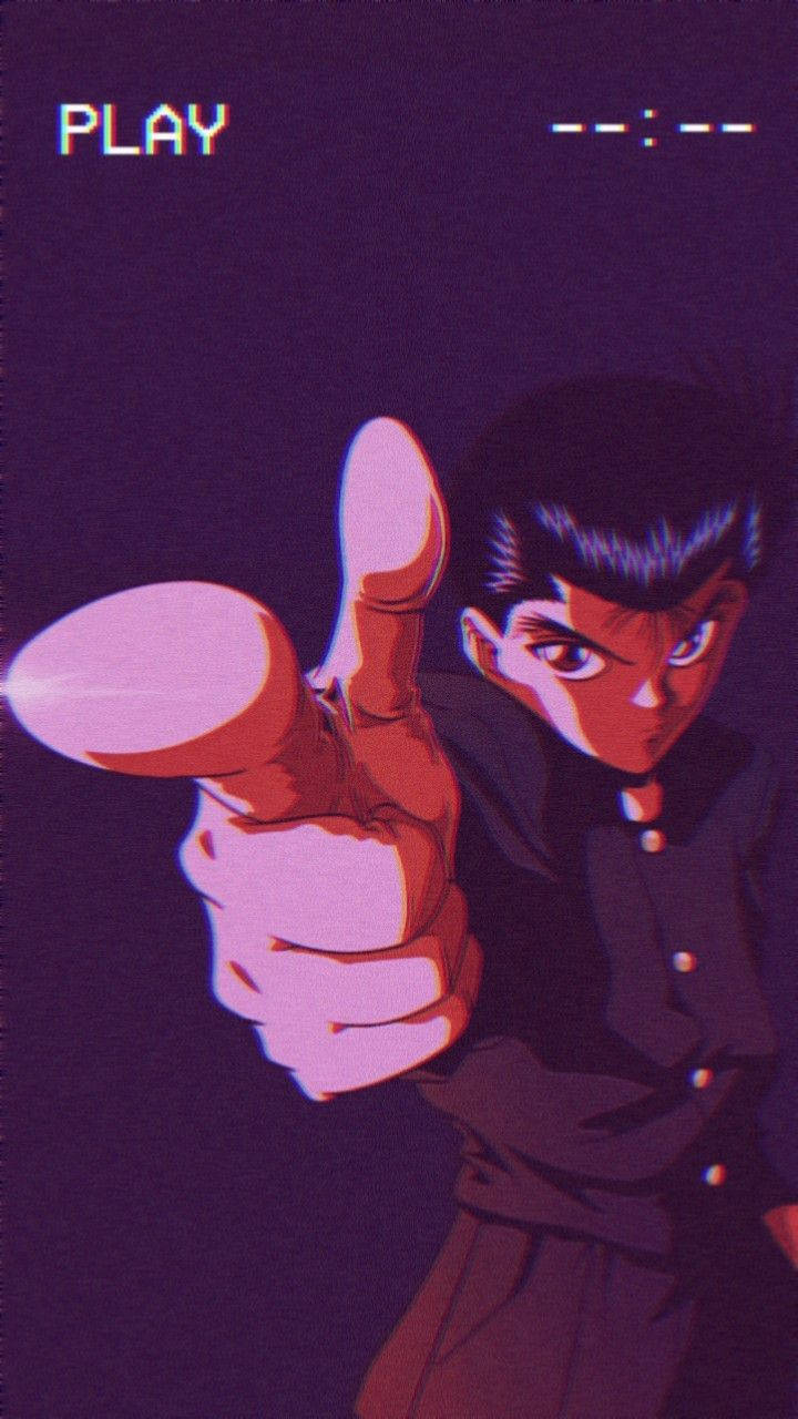 Aesthetic Anime Yusuke Urameshi Pointing Phone