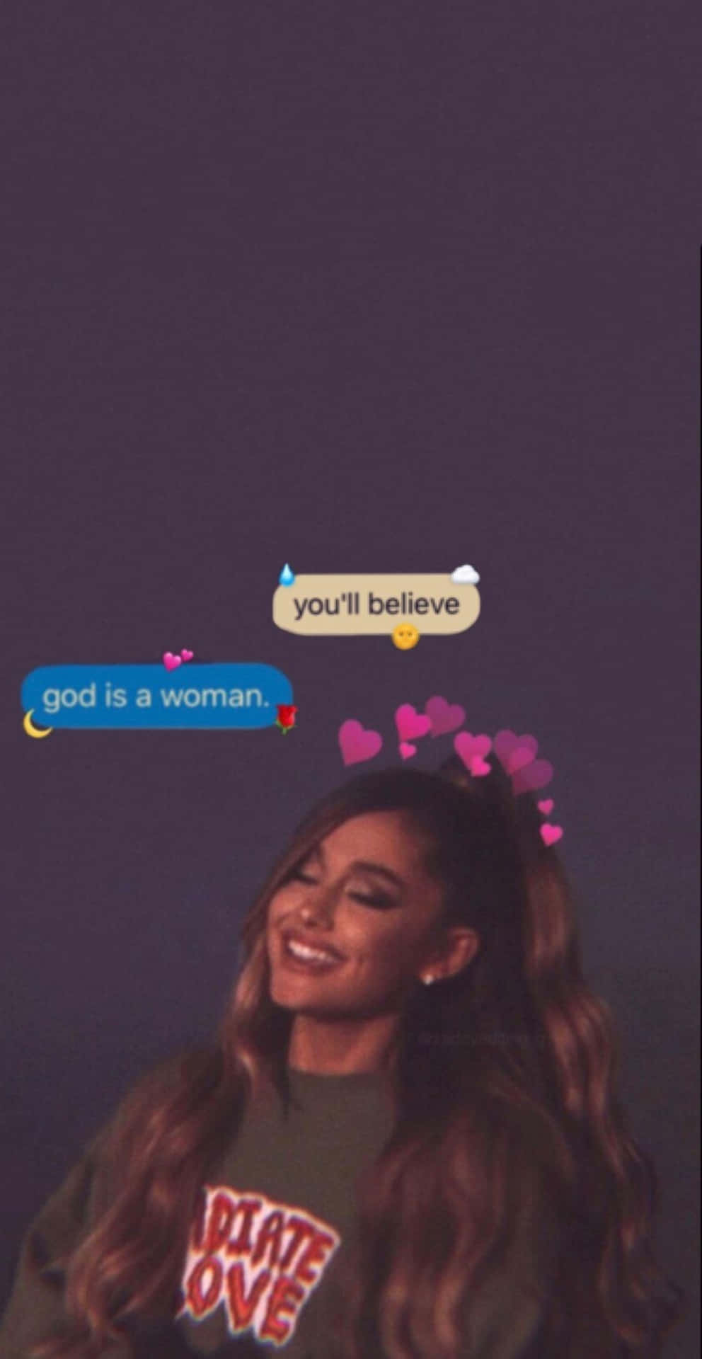 Caption: Ariana Grande's Mesmerizing Aesthetics Wallpaper