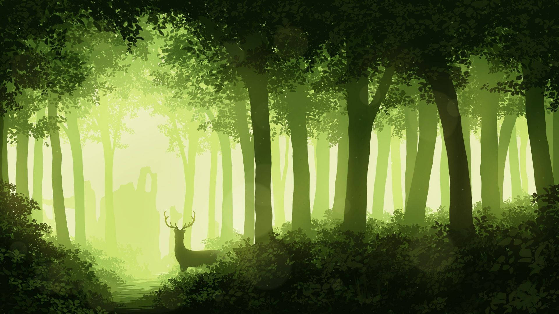 Aesthetic Art Forest Elk Picture