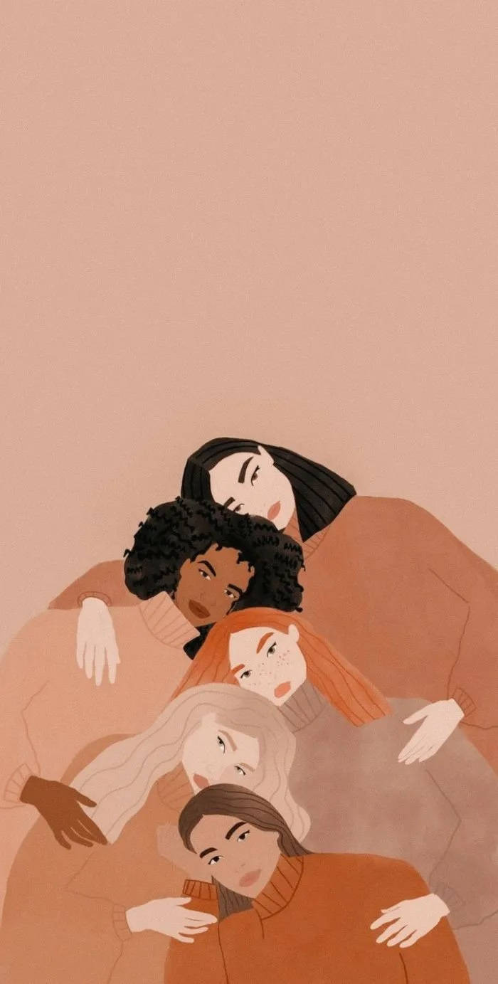 Aesthetic Artwork Of Women For Iphone Background