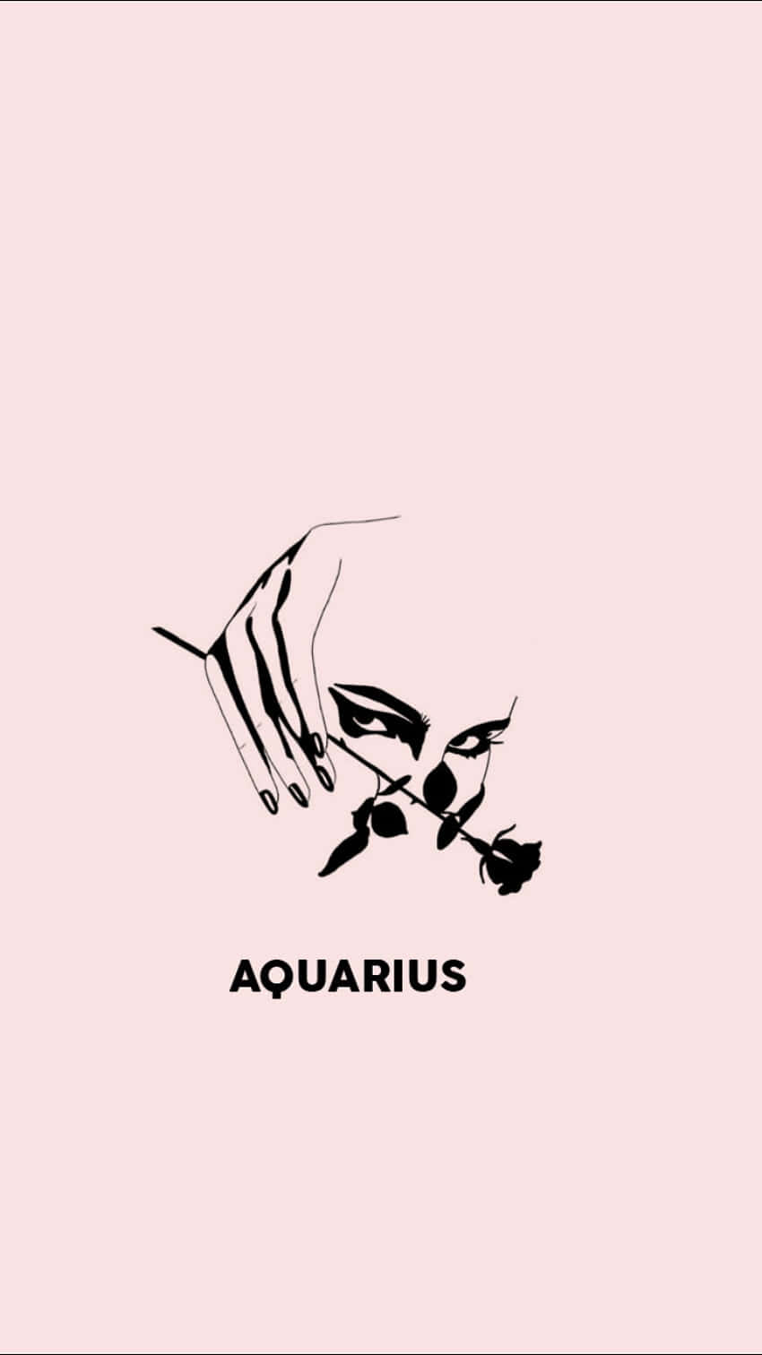 Aquarius - A Hand Holding A Flower Wallpaper