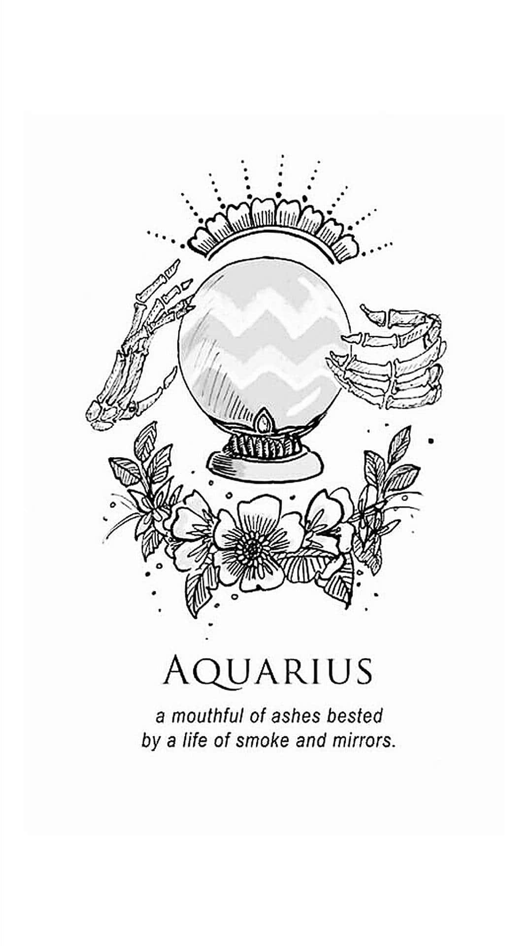Aquarius zodiac tegn - et rammet print Wallpaper