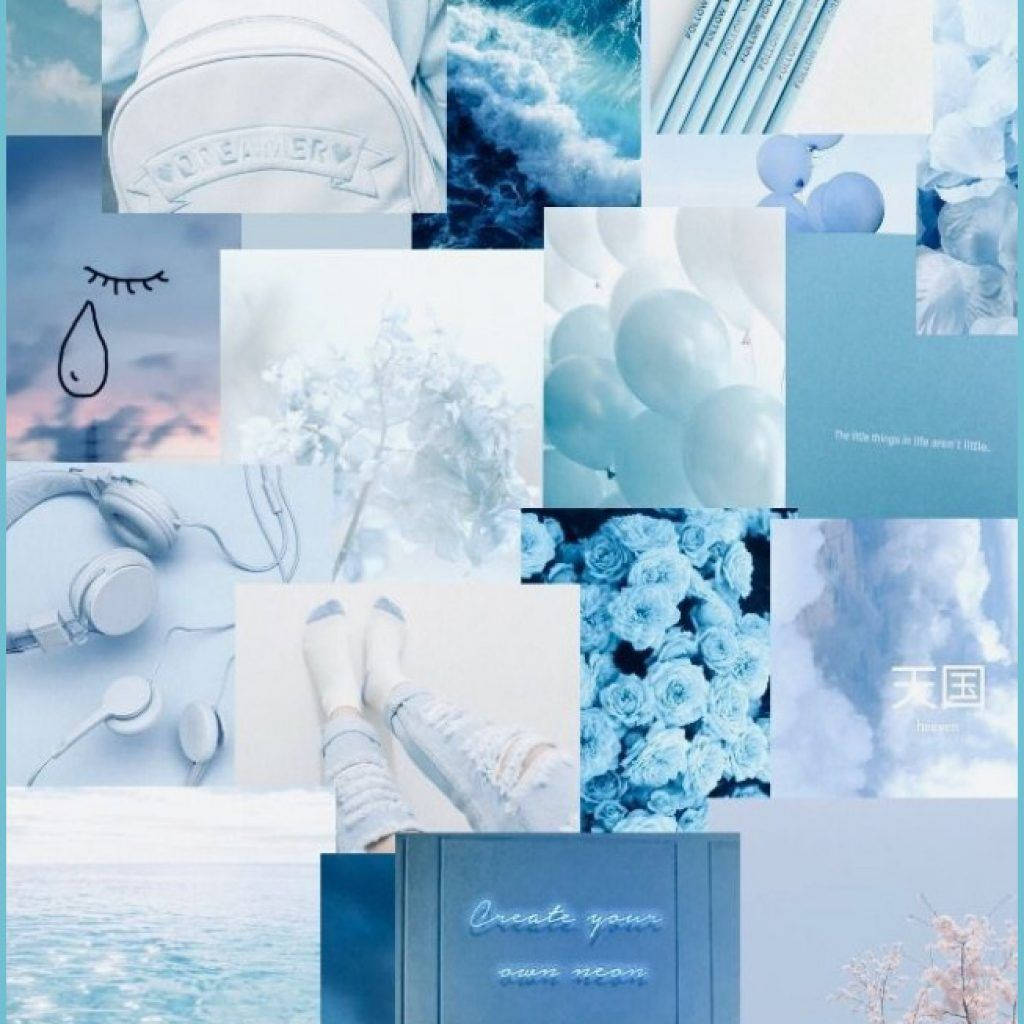 Aesthetic Baby Blue Combination Wallpaper