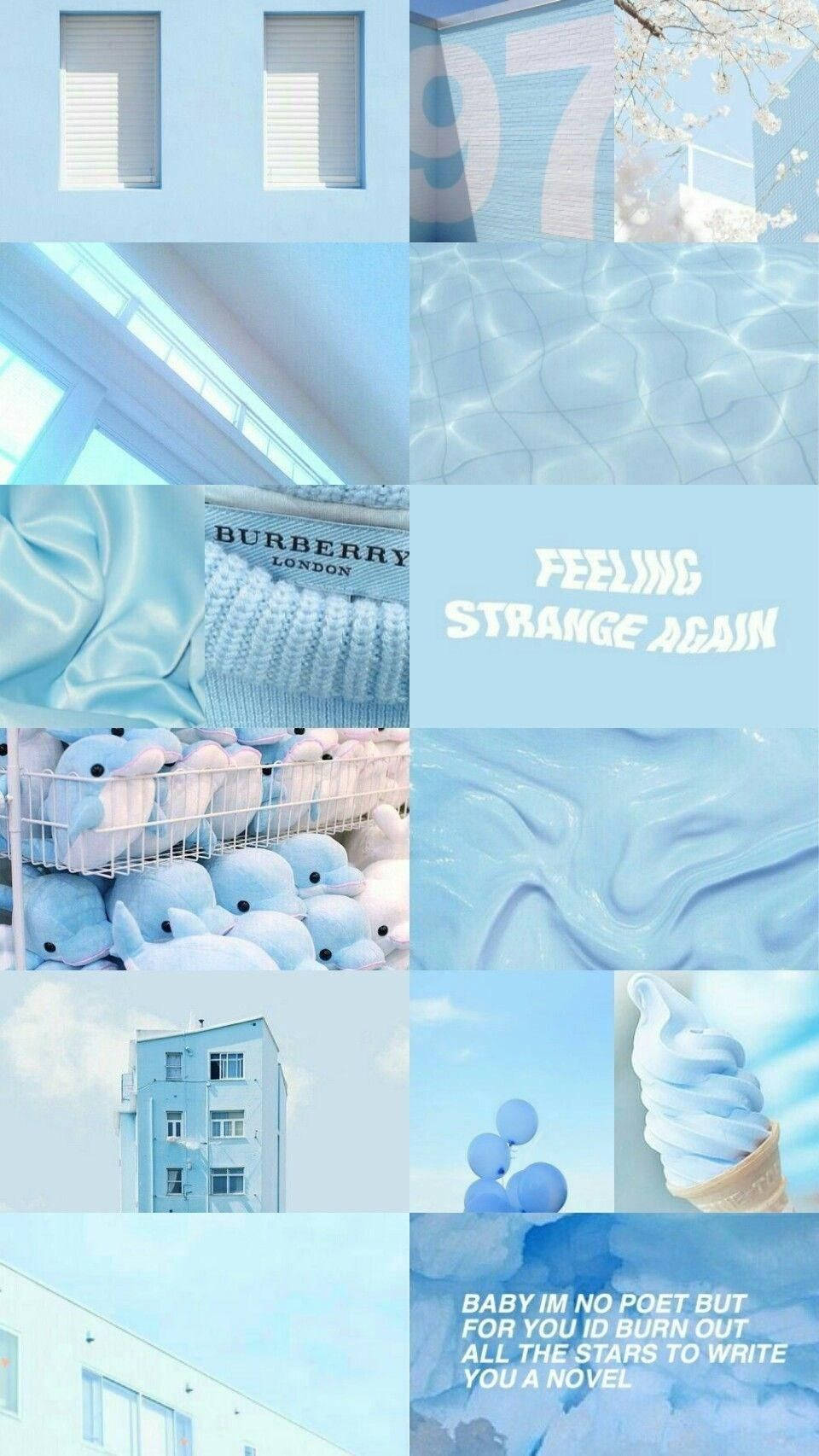 Aesthetic Baby Blue Items Wallpaper