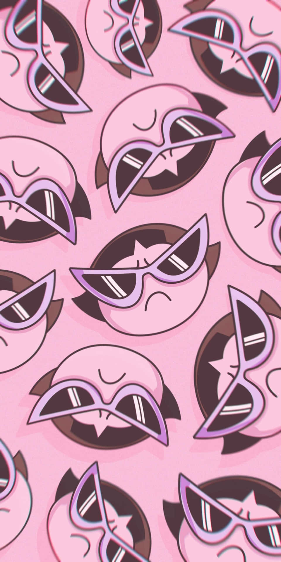 Aesthetic Baby Pink Cartoon Character Wallpaper