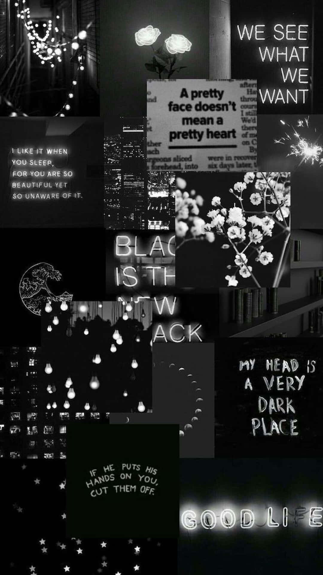 Sfondoestetico Collage Nero