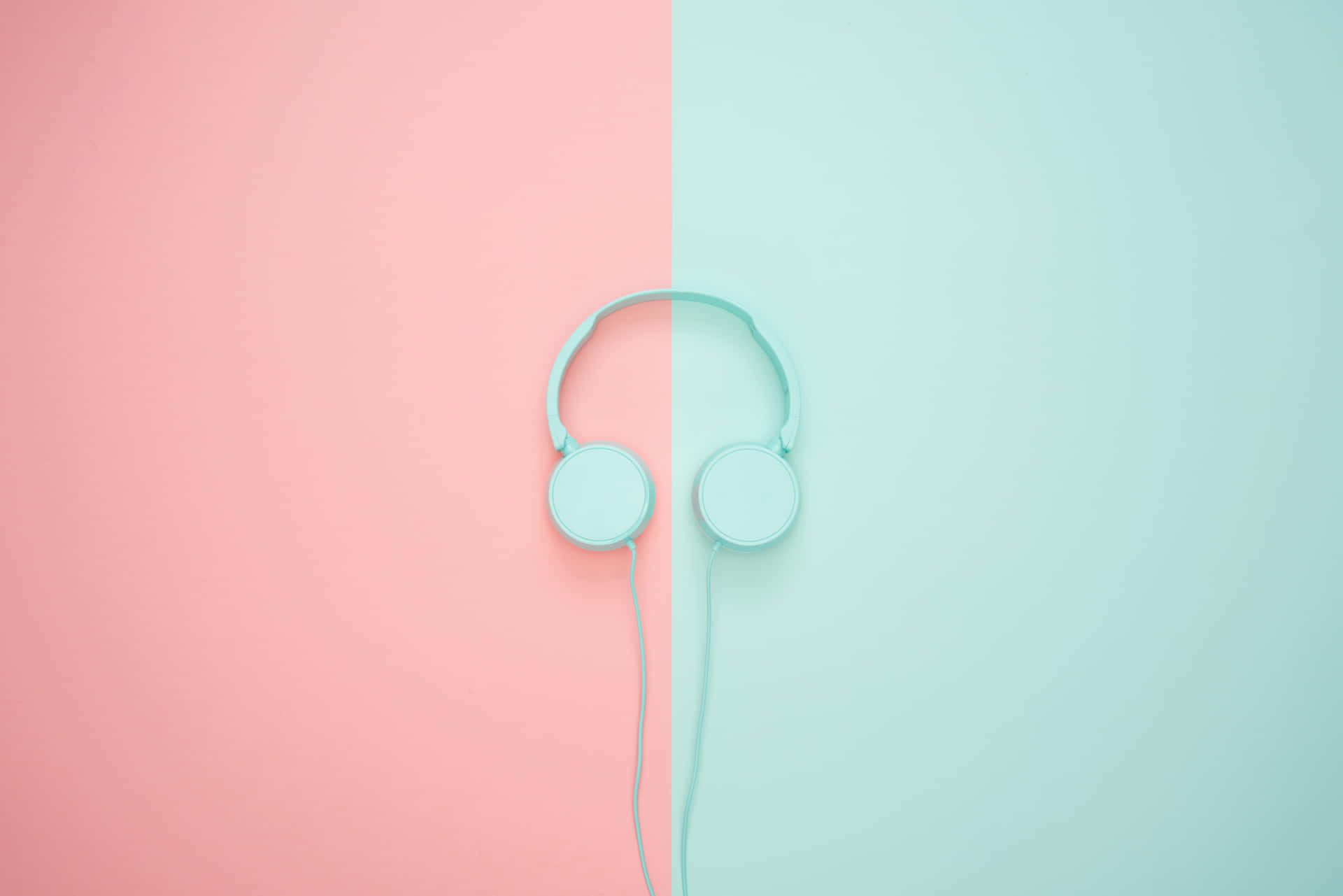 Headphones In Pastel Aesthetic Background
