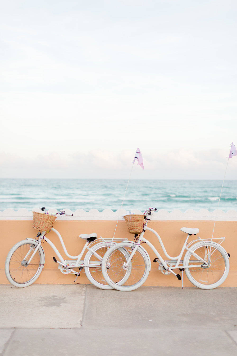 Aesthetic Beach Bicycles Background