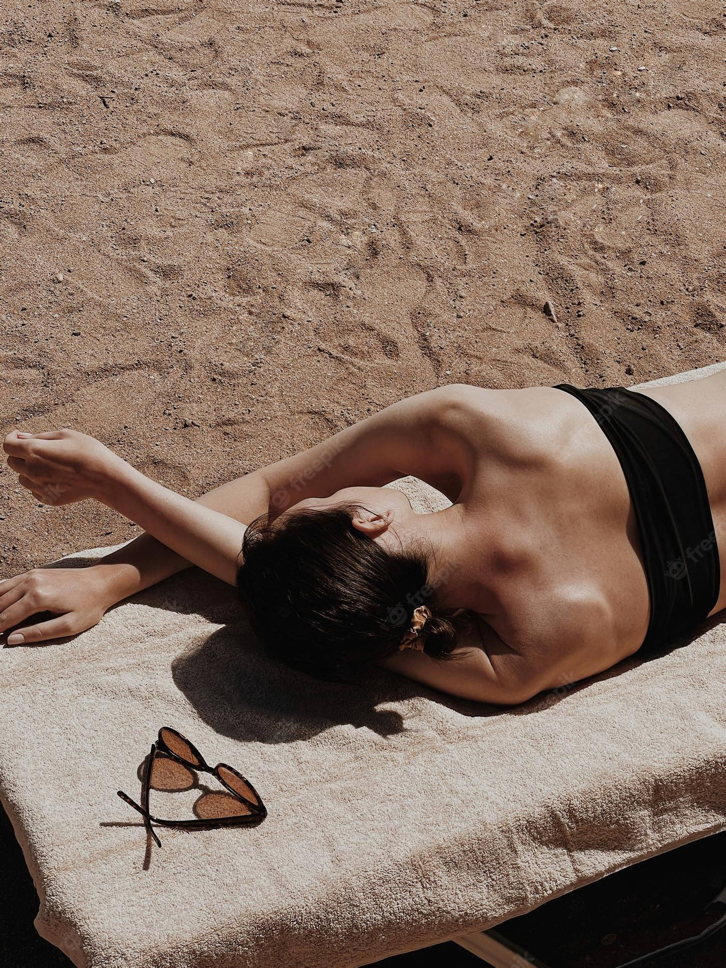 Aesthetic Beach Woman Tanning Picture