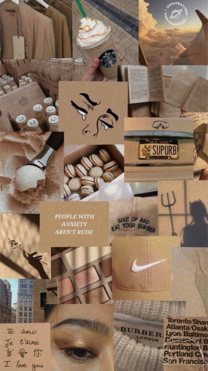 Aesthetic Beige Collage About Anxiety Picture