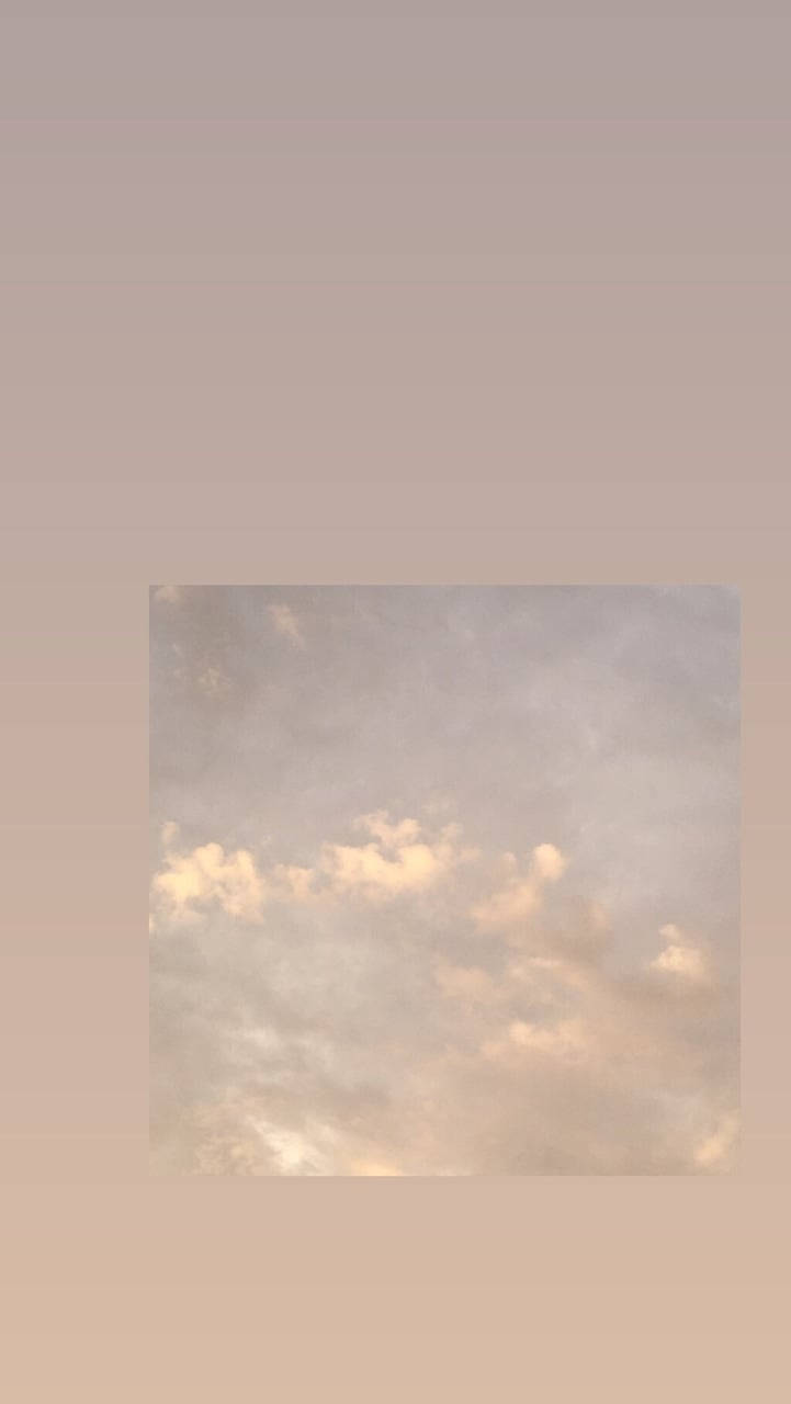 Aesthetic Beige Fluffy Clouds Background