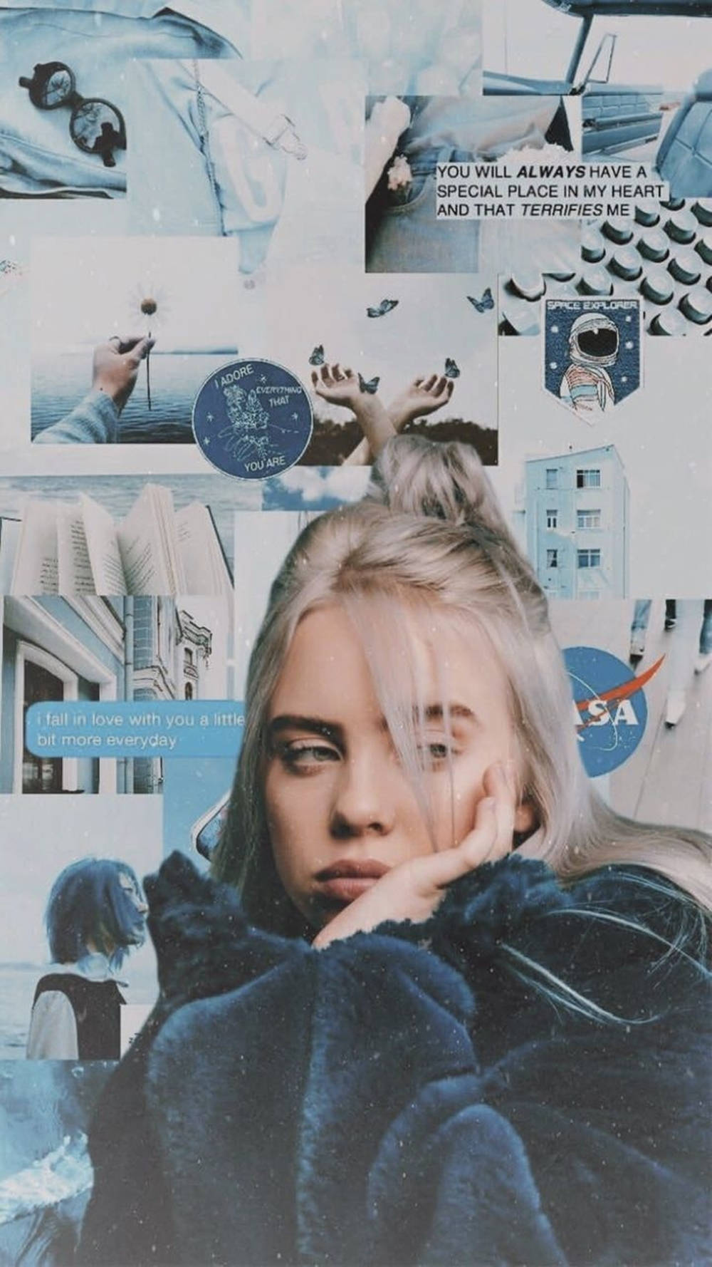 Aesthetic Billie Eilish Blue Tumblr Aesthetic Wallpaper