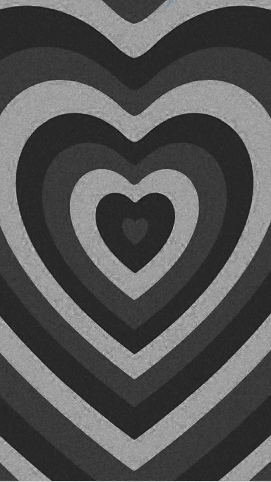 Muestratu Amor Con Un Audaz Corazón Negro Estético. Fondo de pantalla