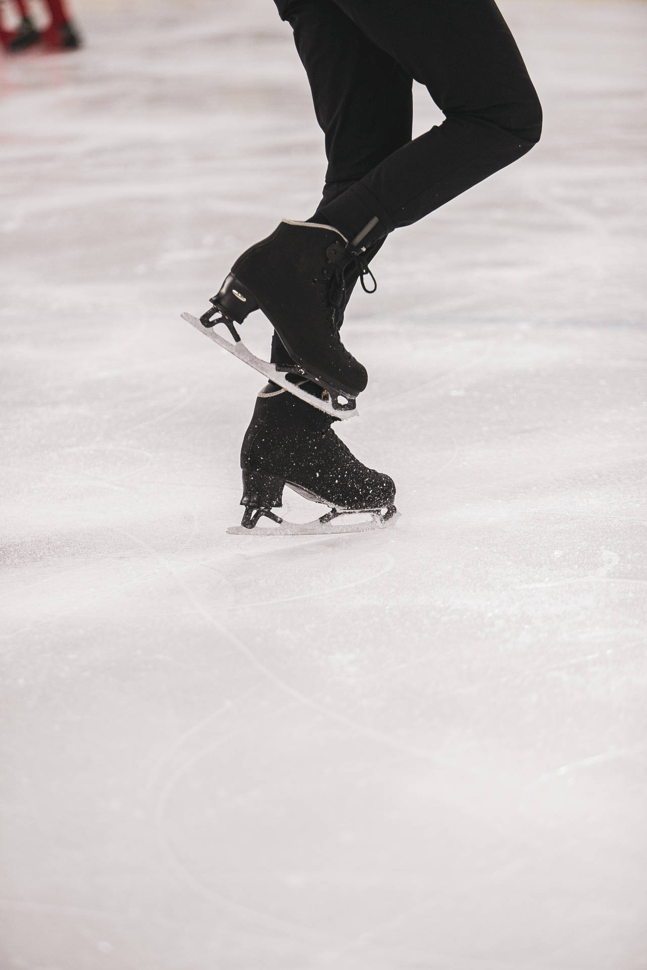 Aesthetic Black Ice Skating Boots Wallpaper