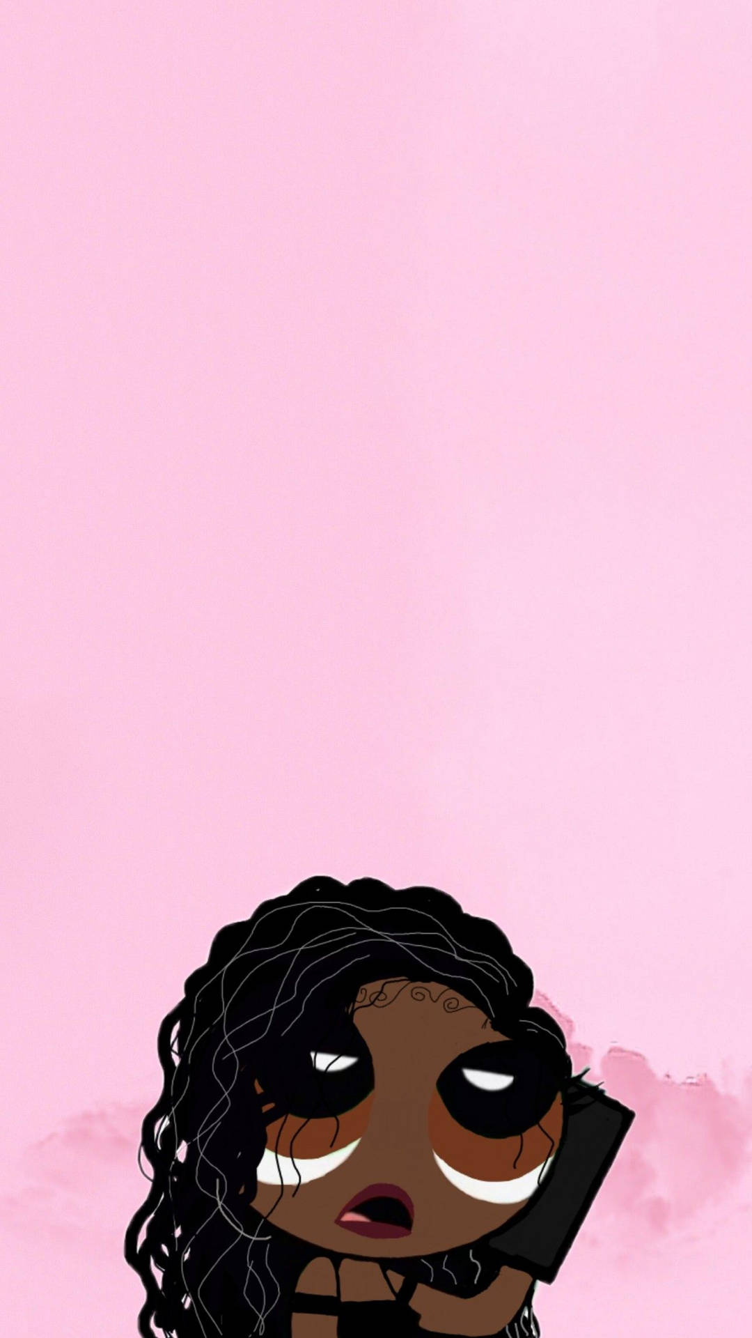 Estiloestético De Las Chicas Superpoderosas Con Pelo Frizado En Color Negro. Fondo de pantalla