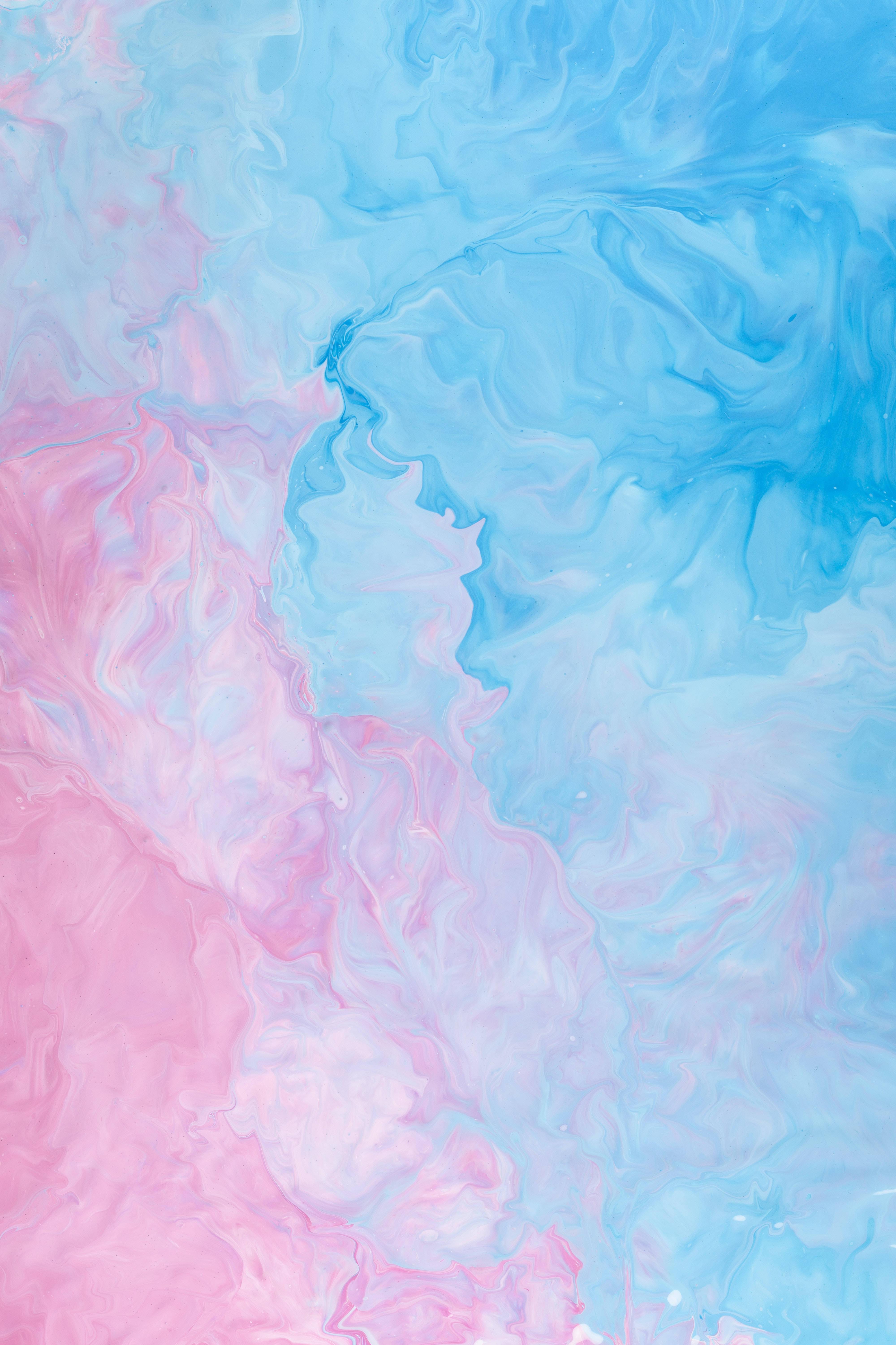 Wallpaper - Æstetisk blå og pink marmor 4K tapet Wallpaper