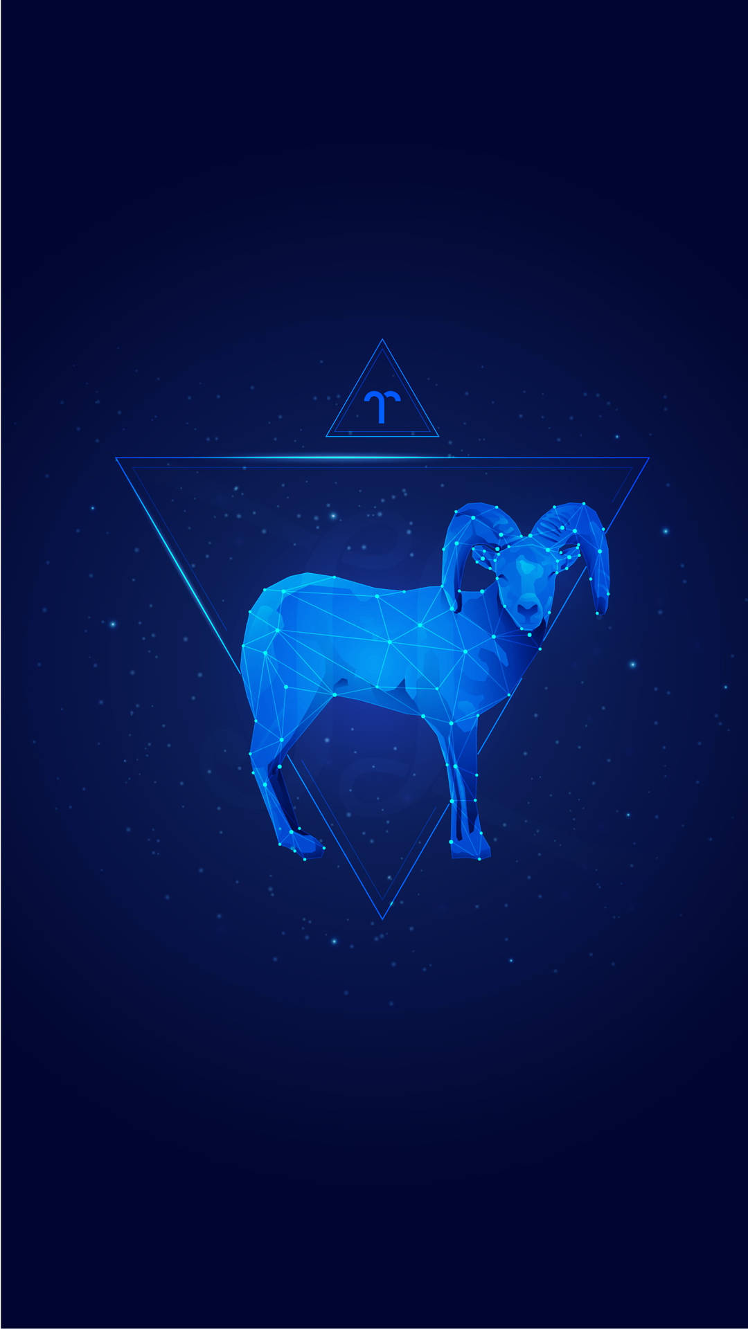 Aesthetic Blue Aries Ram Constellation Wallpaper