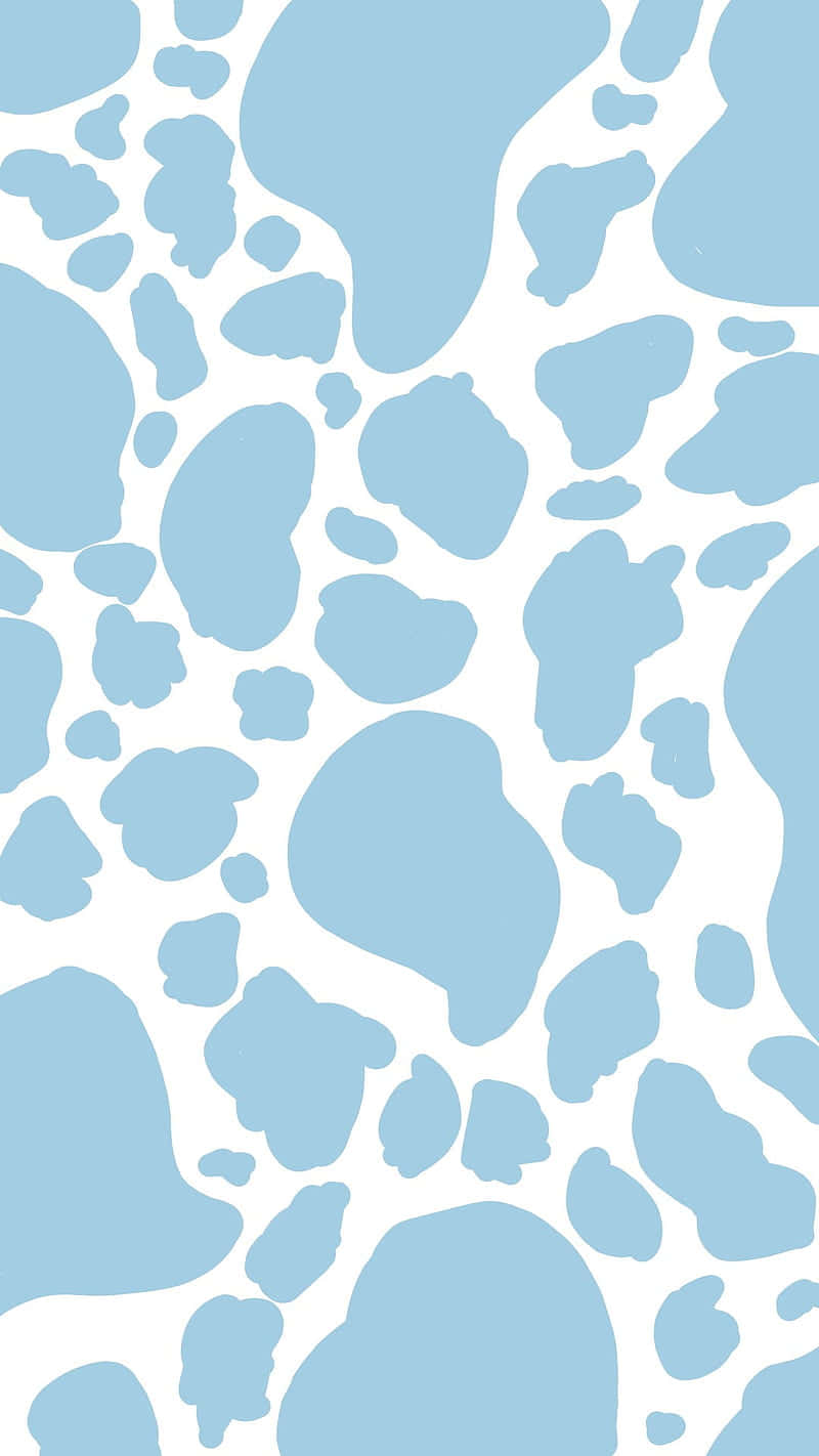 A Blue And White Pattern With A Lot Of White Spots