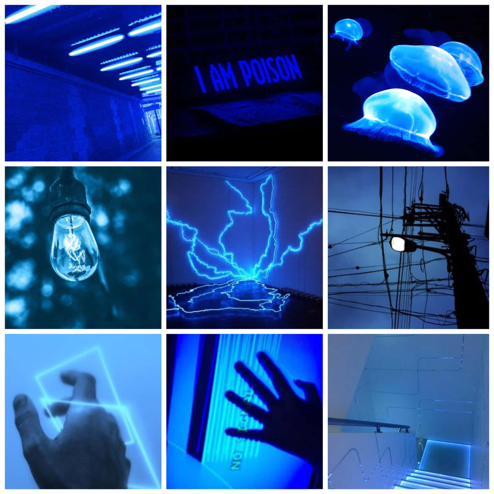 Aesthetic Blue Collage Wallpaper