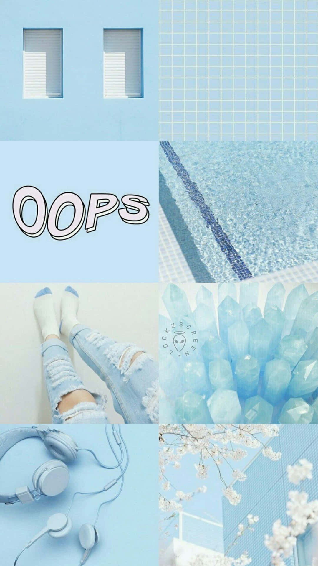 Aesthetic Blue Collage for a Stylish Look Wallpaper