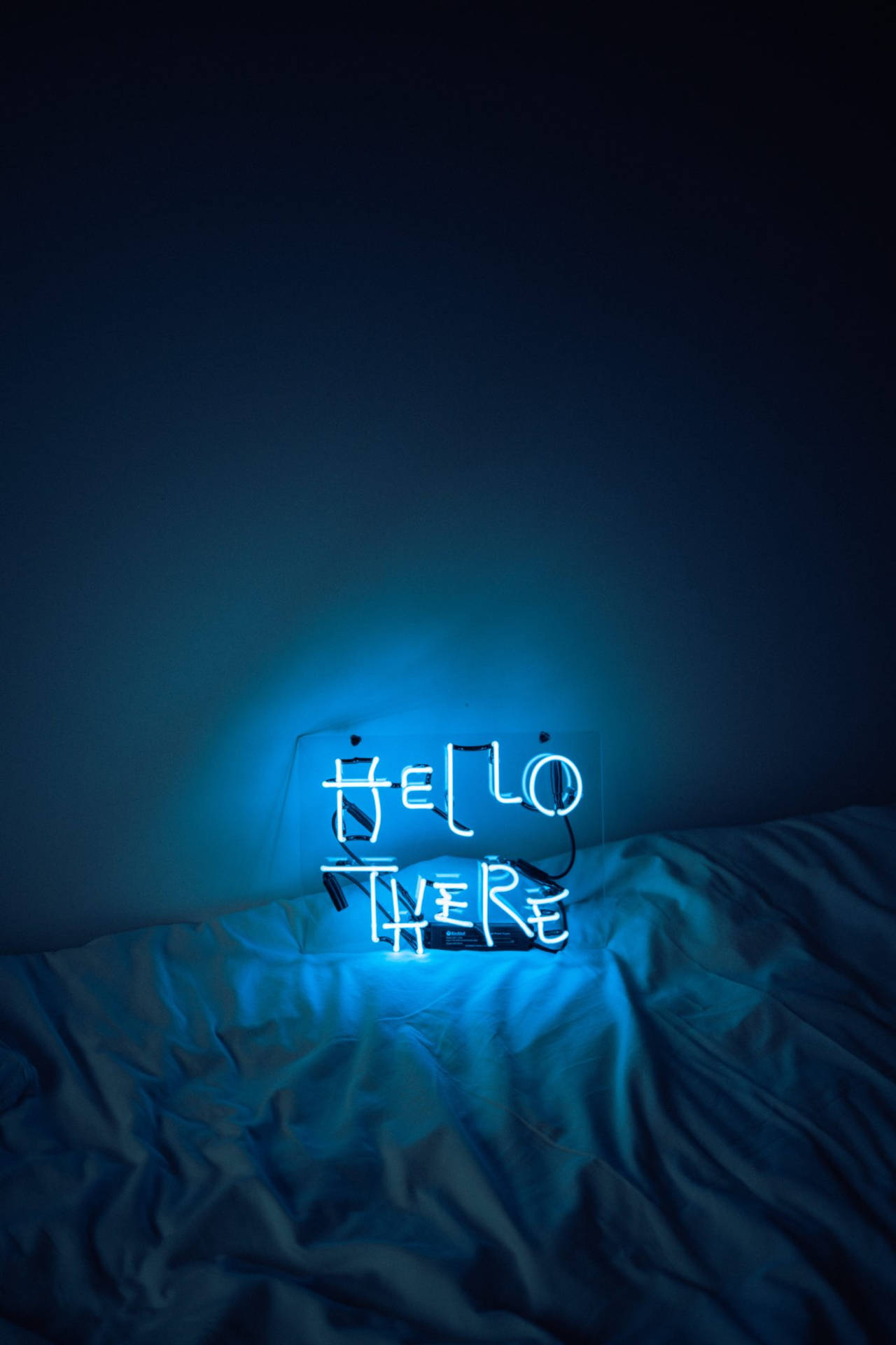 Aesthetic Blue Hello There Led Wallpaper