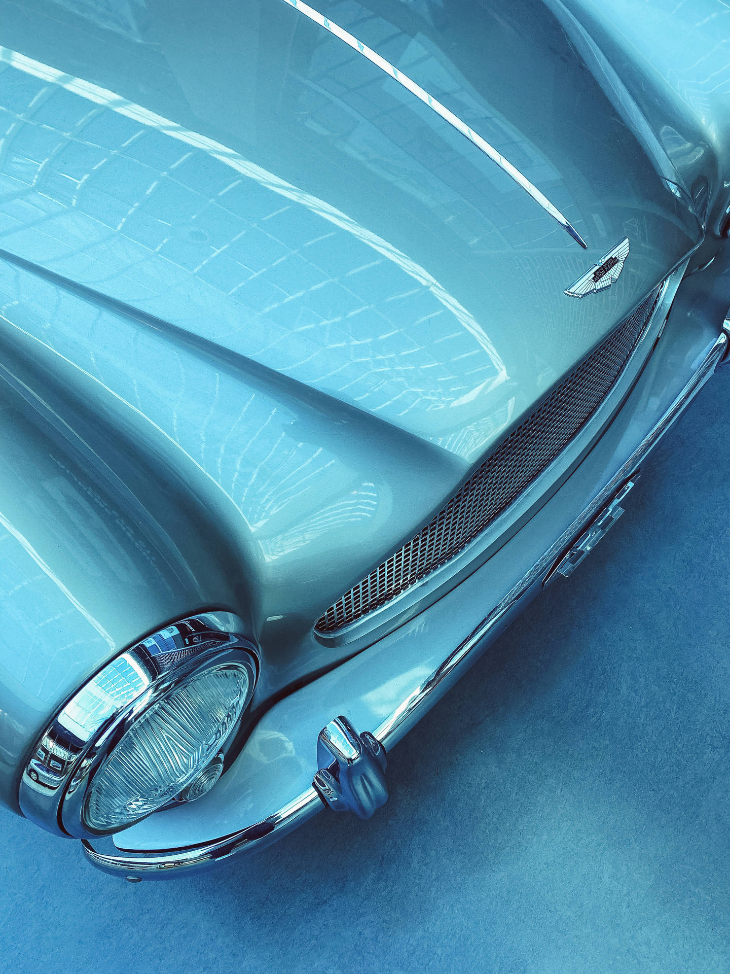 Estetisktblå Iphone Bil. Wallpaper