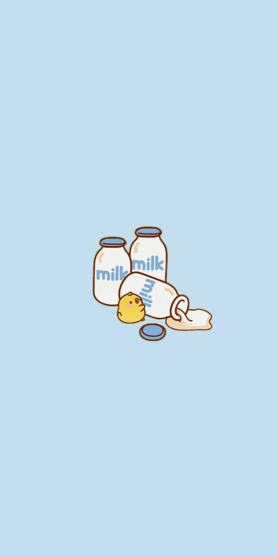 Blåästetiska Mjölkflaskor Minimalistiska. Wallpaper