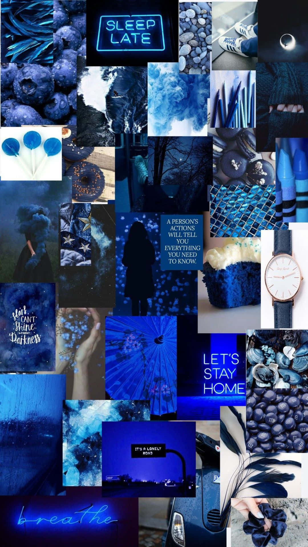 Æstetiskeblå Collage-billeder