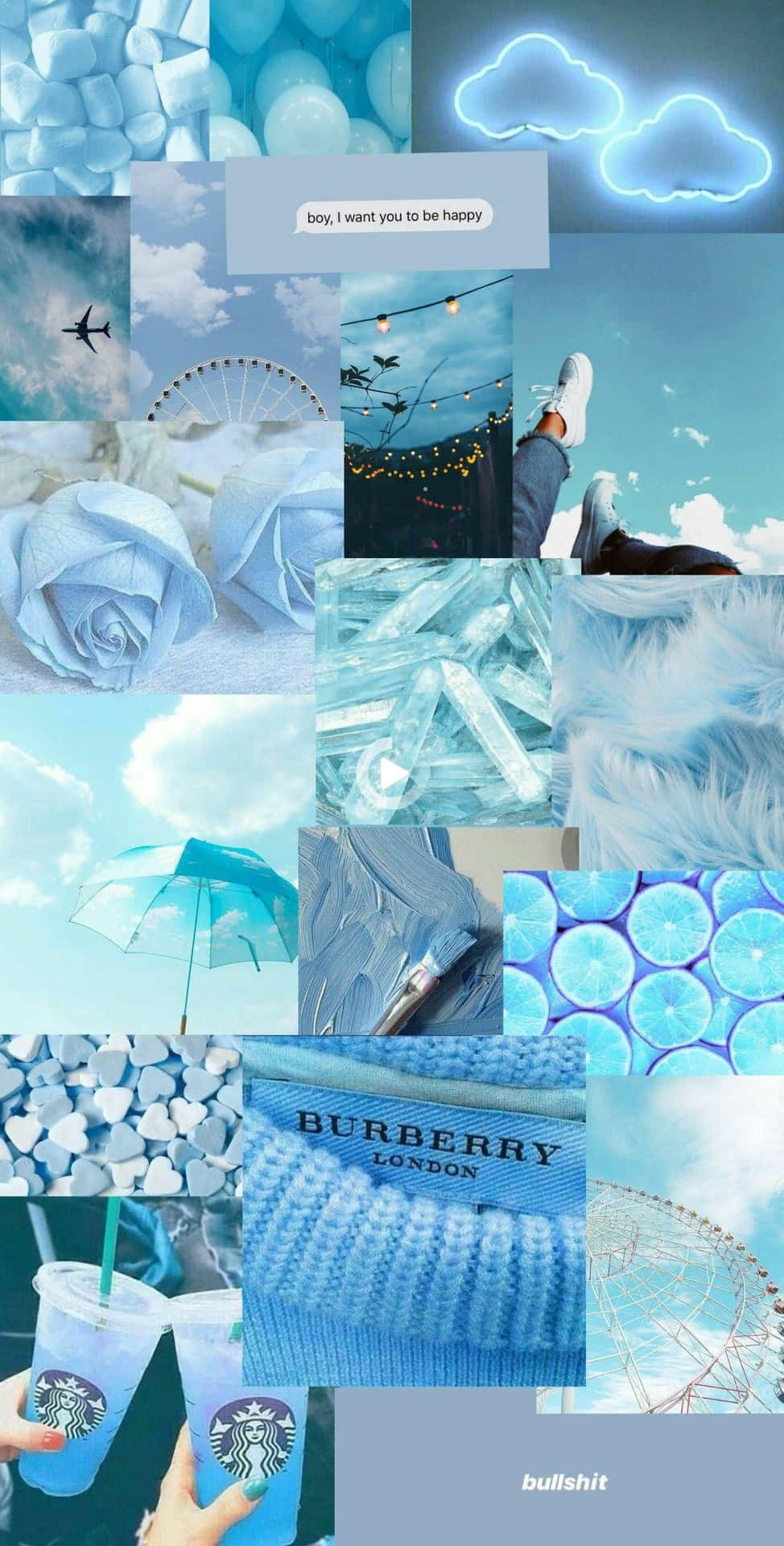Fotoestetiche Di Collage In Azzurro Chiaro