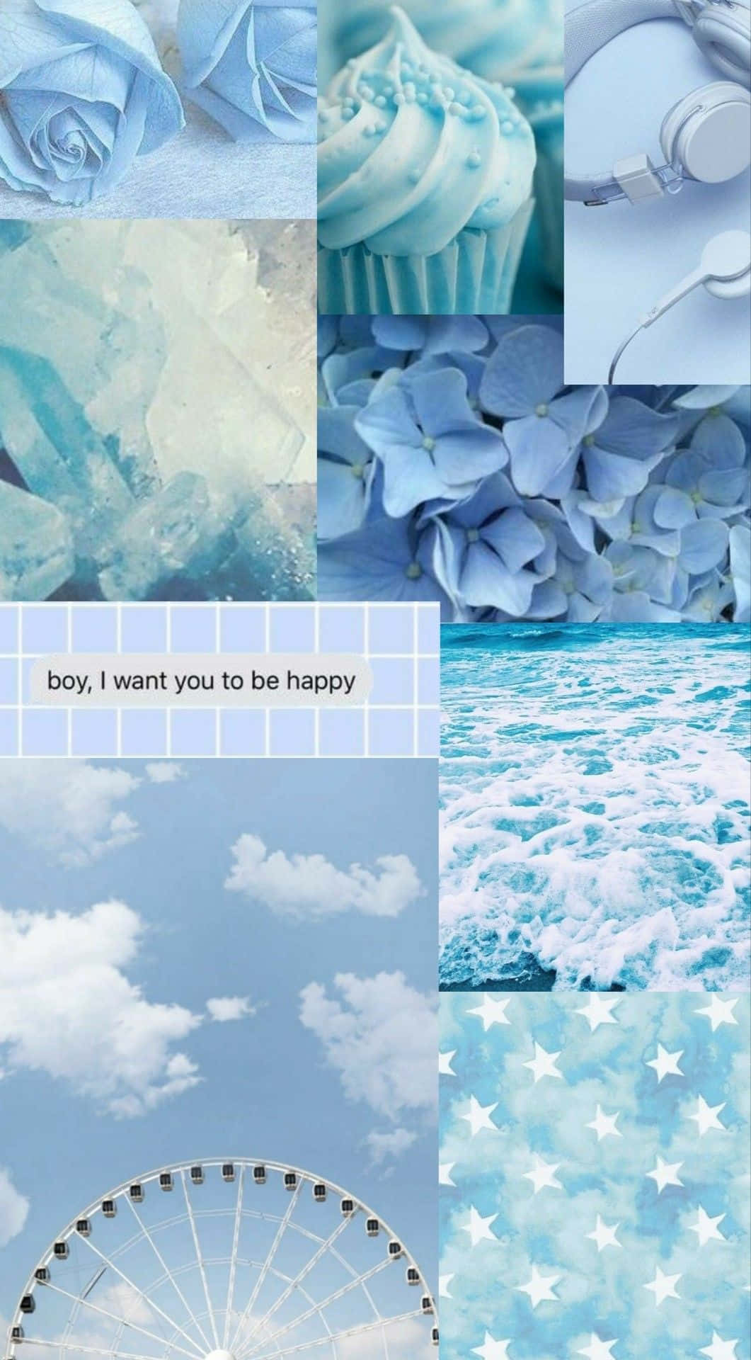 Aesthetic Pastel Blue Collage Pictures