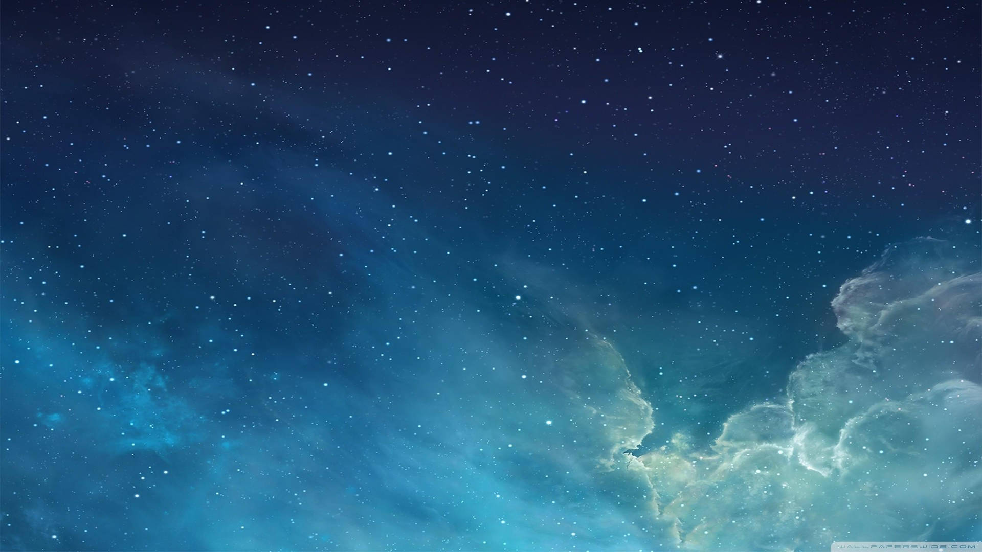 Download Aesthetic Blue Stars And Clouds Wallpaper 