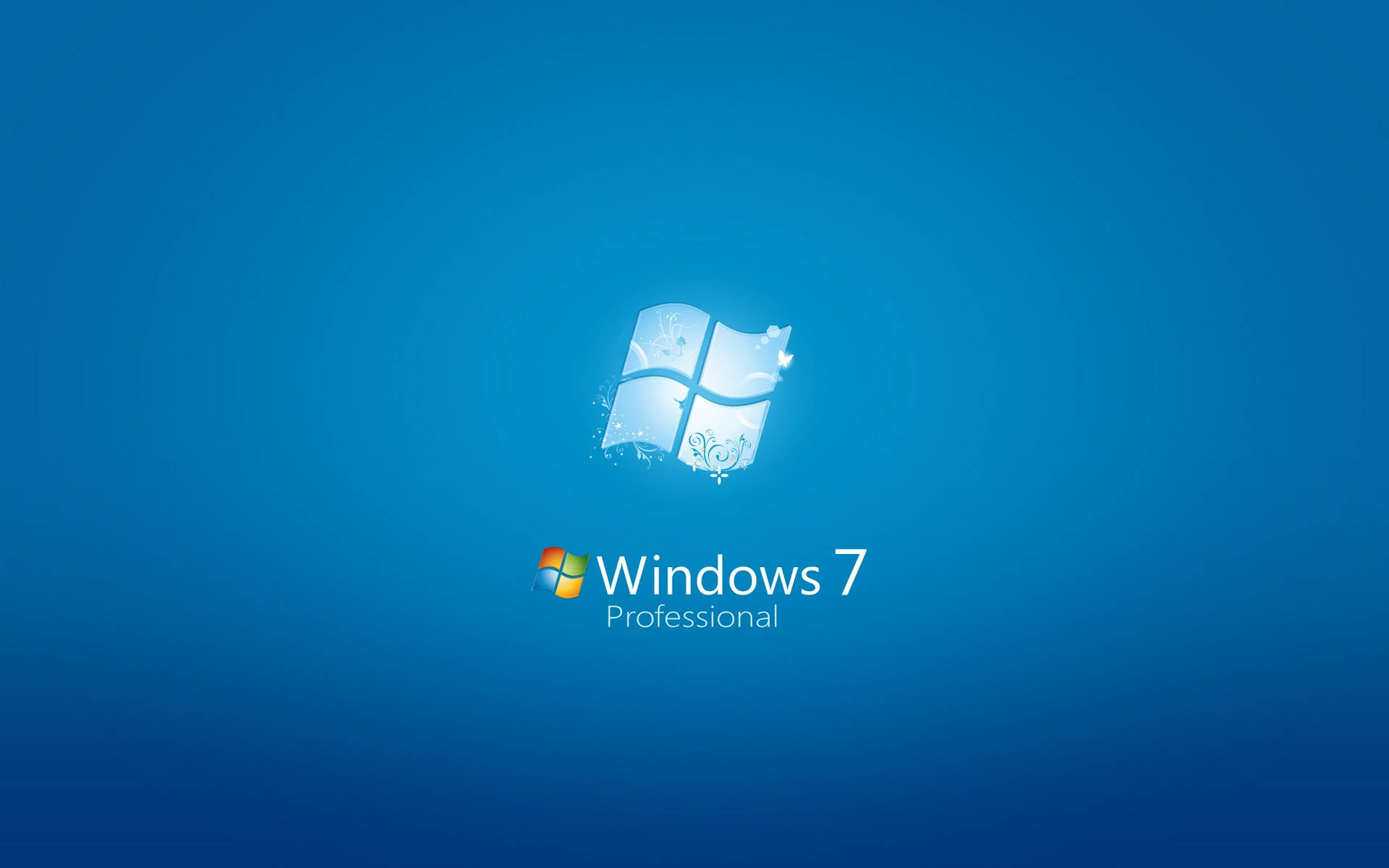 Windows 7 Aesthetic Blue Logo Wallpaper