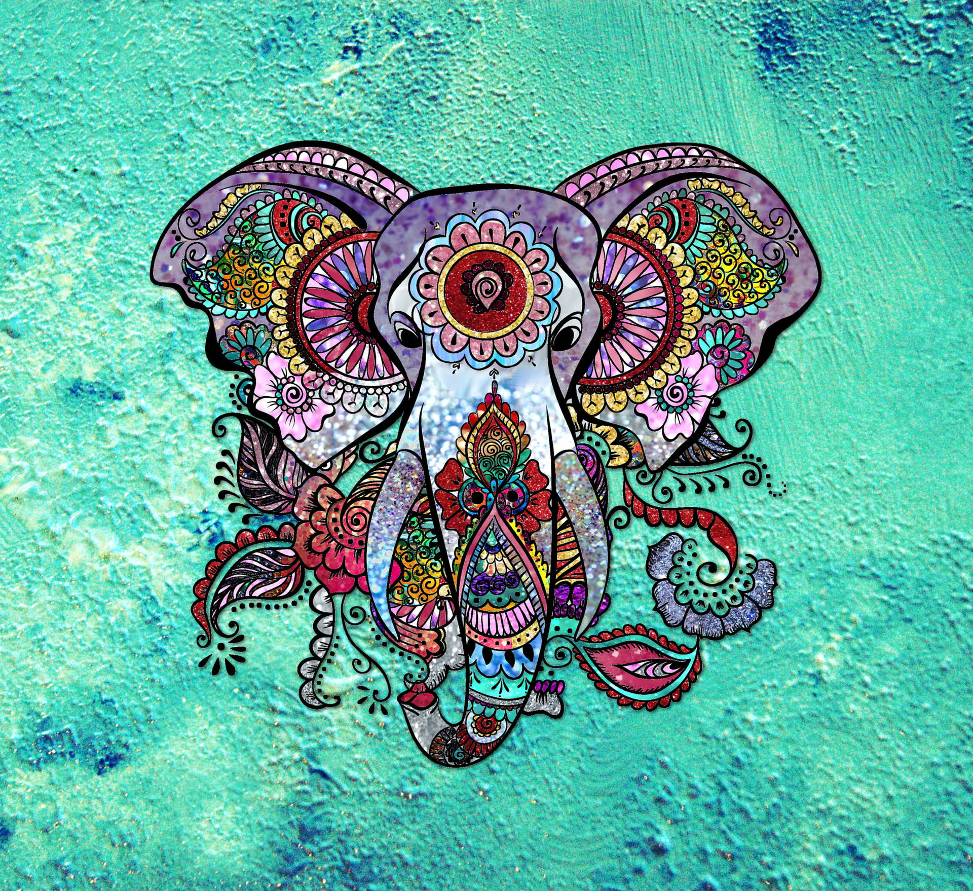 Aesthetic Boho Elephant Mandala Wallpaper