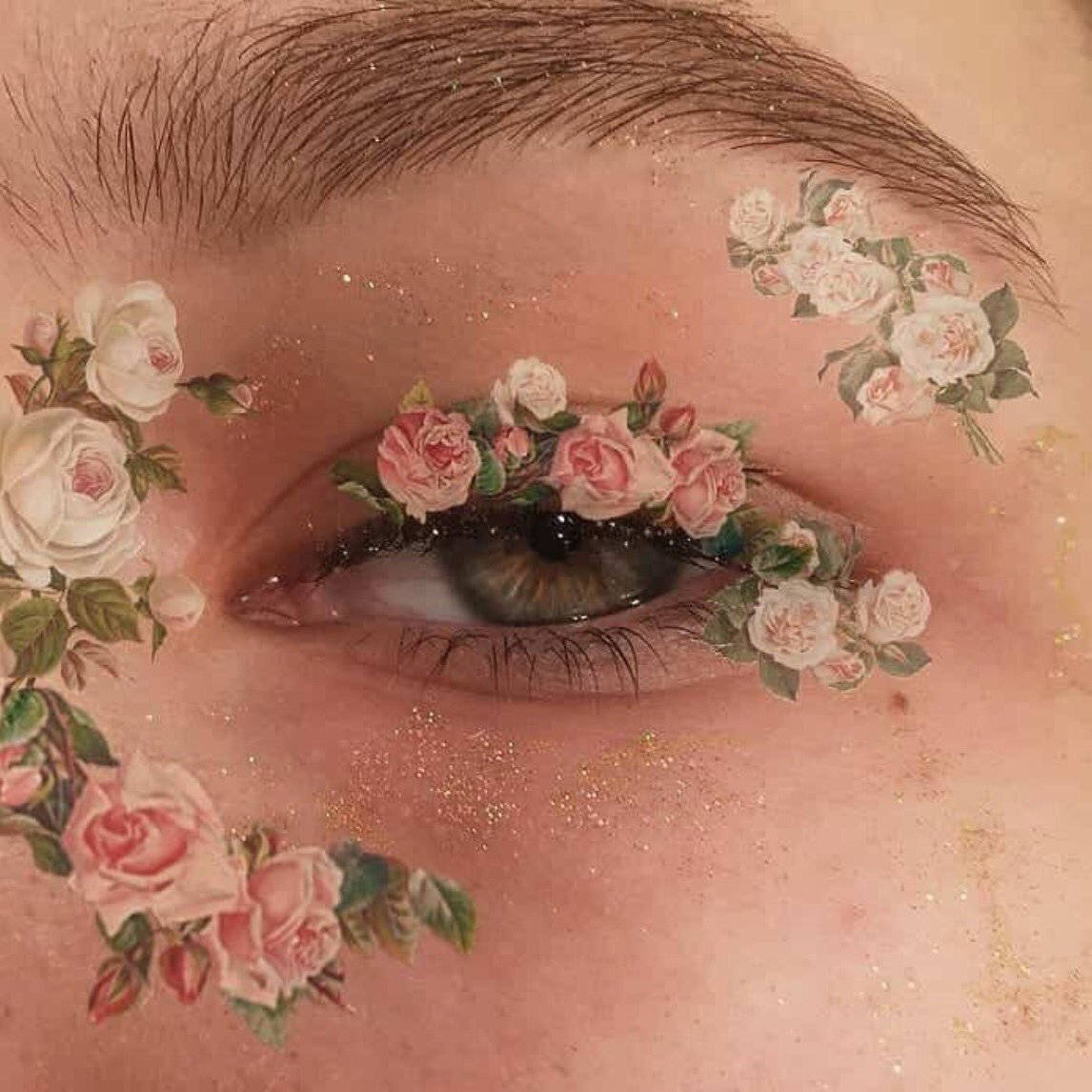 Aesthetic Boho Floral Eye Wallpaper