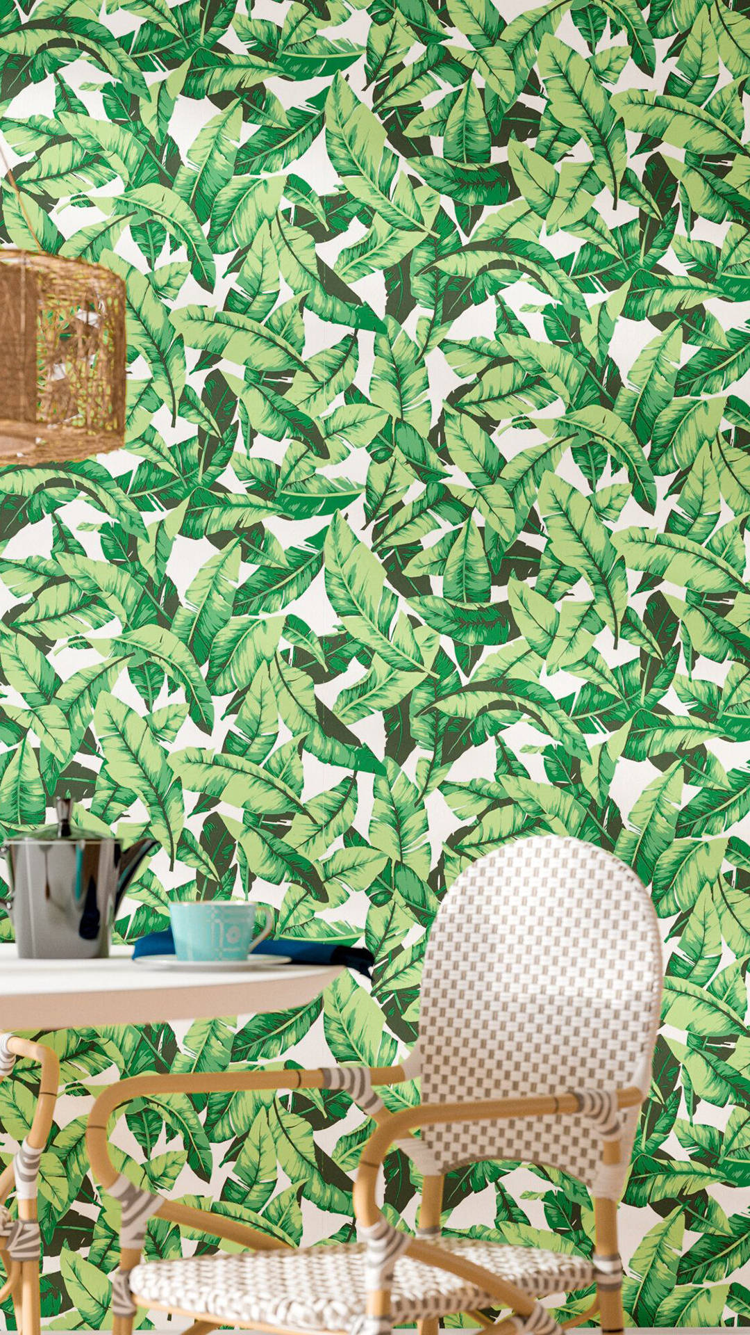 Aesthetic Boho Leaf Wall Wallpaper