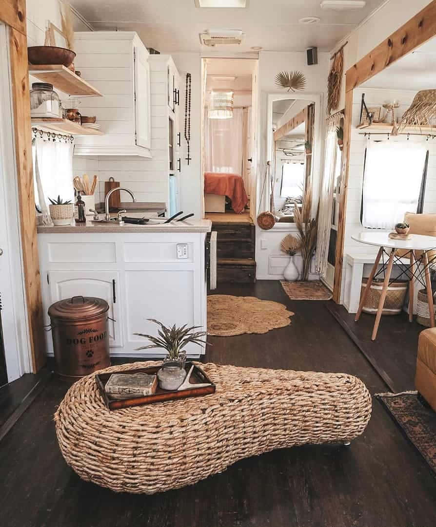 A Small Living Room In A Tiny House