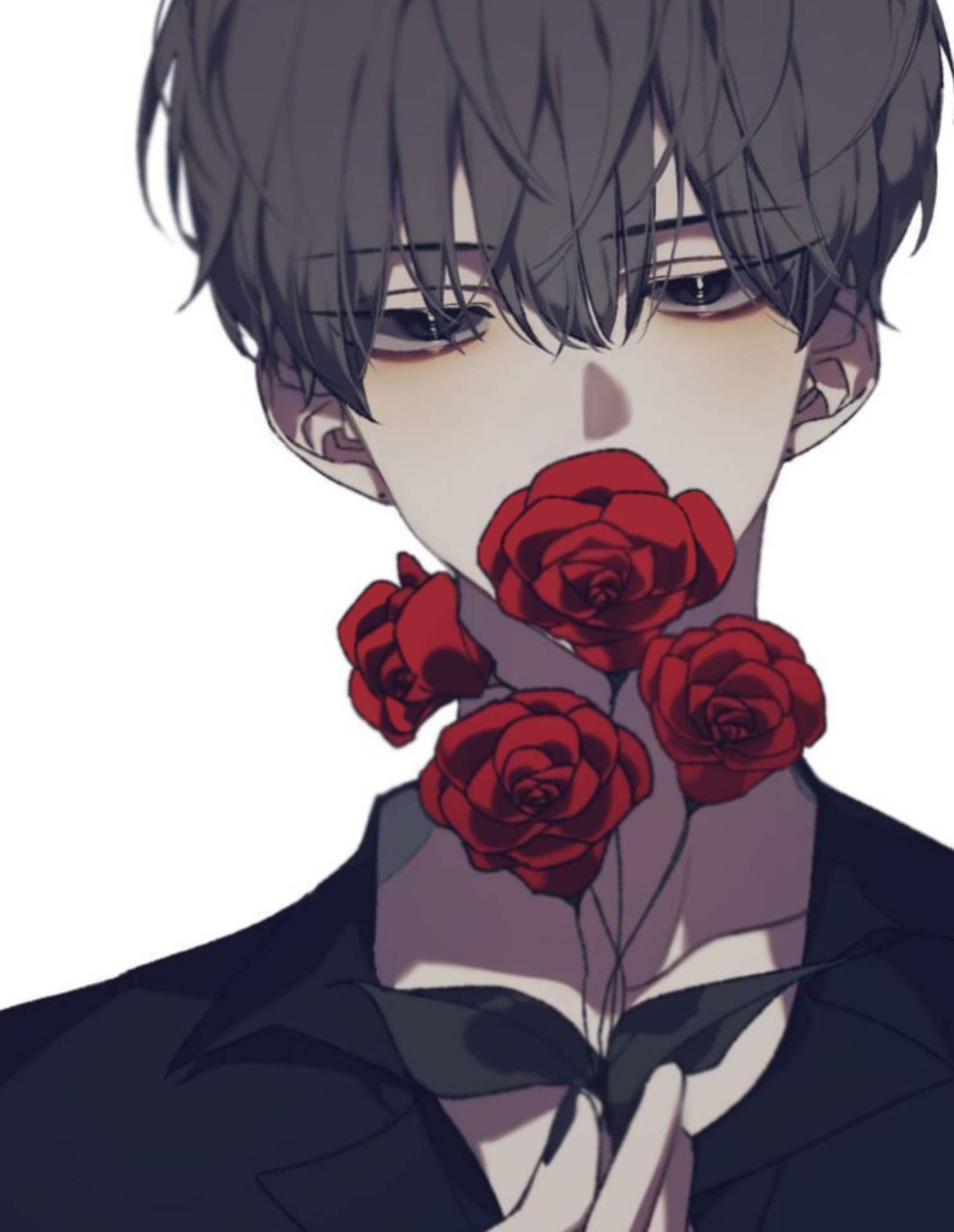 Aesthetic Boy Roses Wallpaper