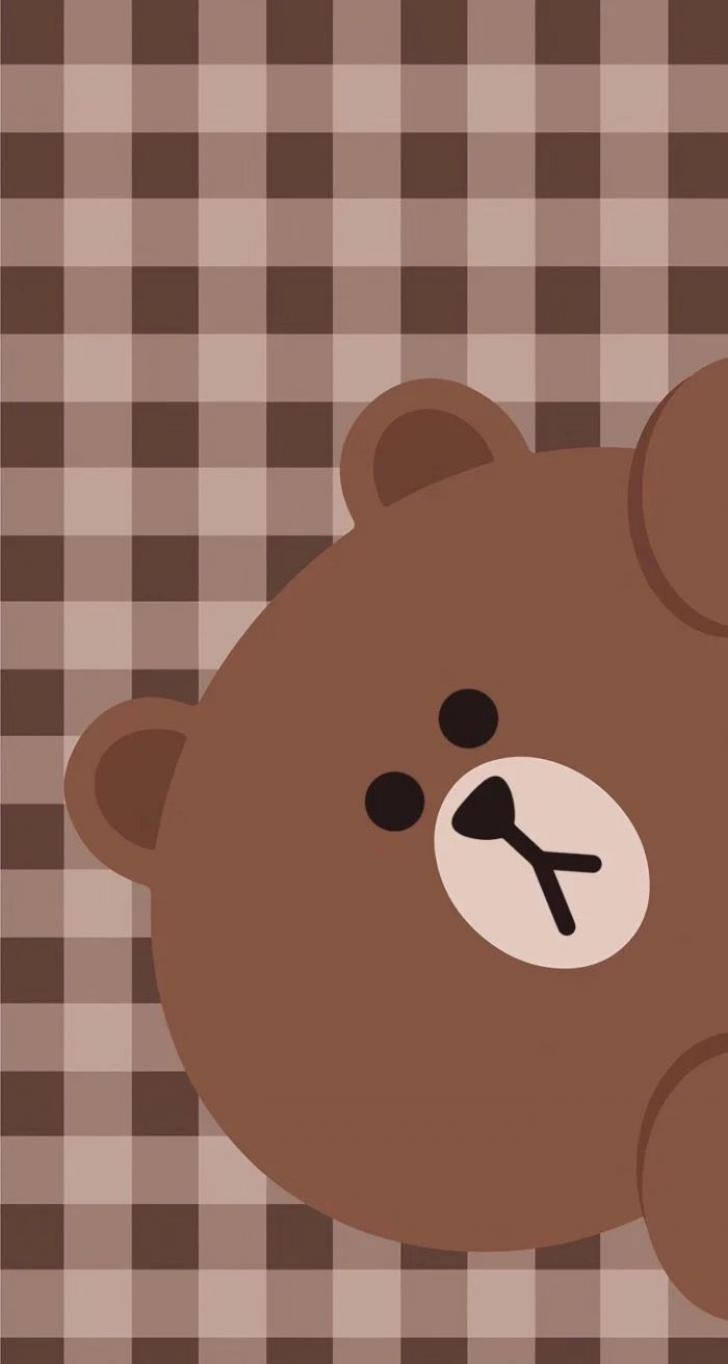 Aesthetic Brown Cute Bear Wallpaper