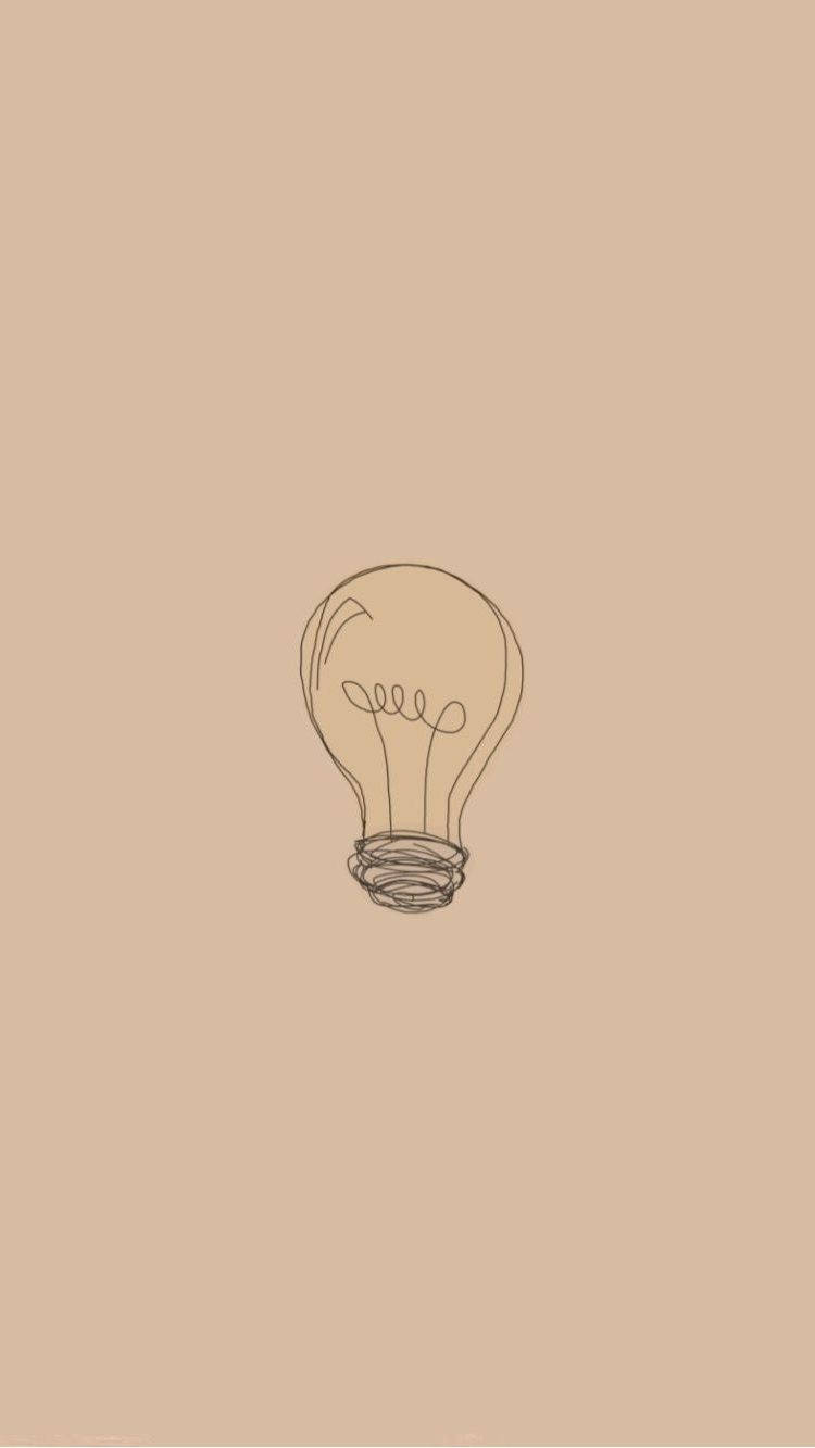 Aesthetic Brown Light Bulb Art Wallpaper