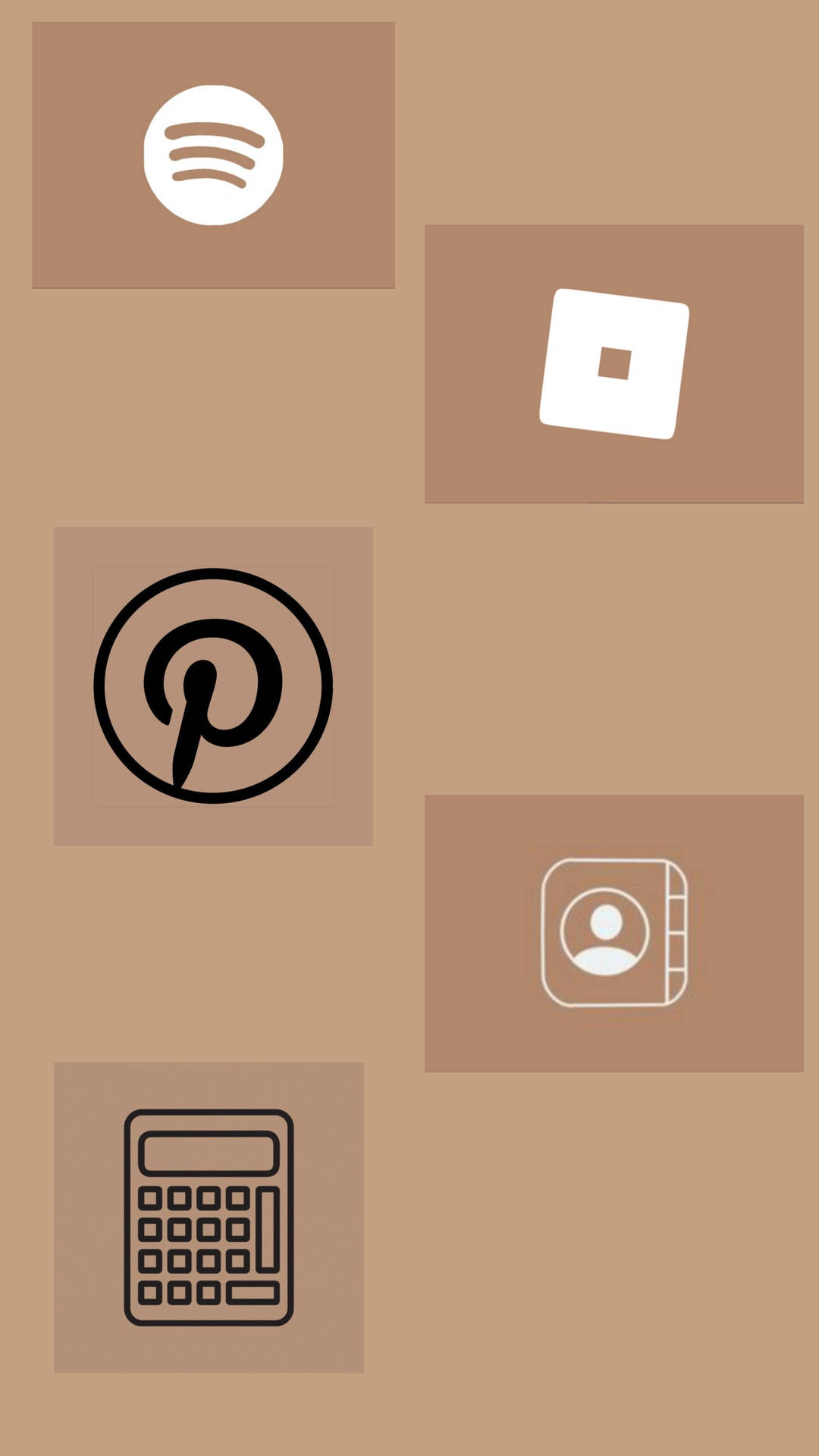 Aesthetic Brown Phone Apps Logo Wallpaper