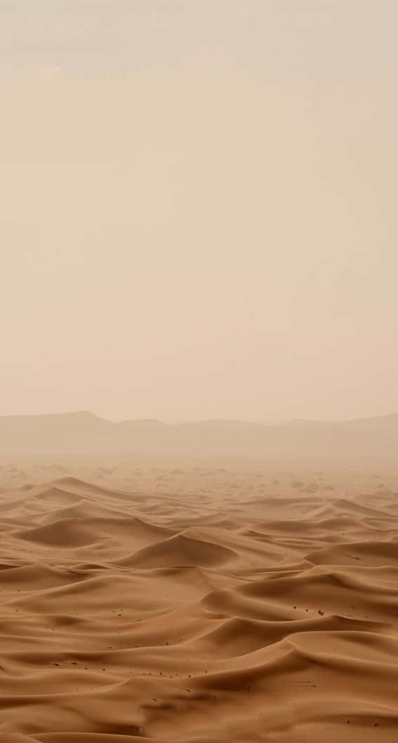 A Desert Landscape With Sand And A Sandstorm