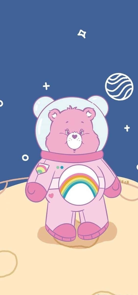 Aesthetic Care Bear Cheer Bear Astronaut Background