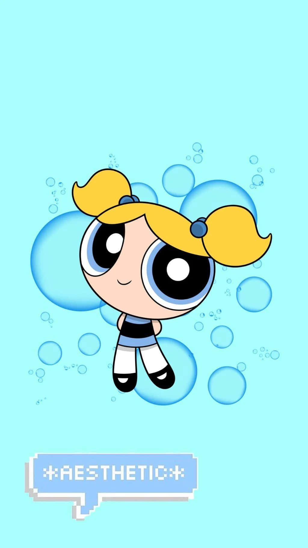 Aesthetic Cartoon Character Bubbles Background Wallpaper