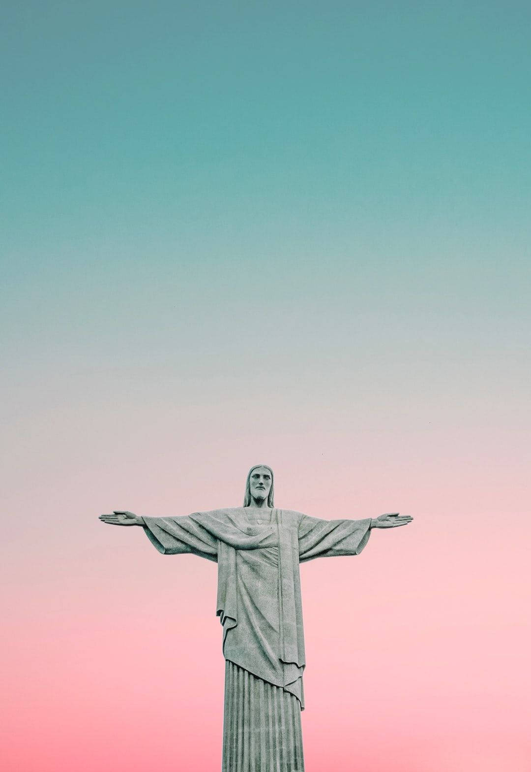 Aesthetic Christian Photograph Against Pink Horizon Background