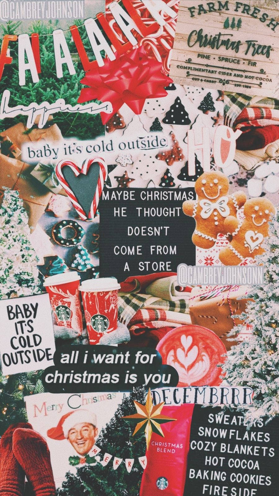 Aesthetic Christmas Iphone Collage Wallpaper