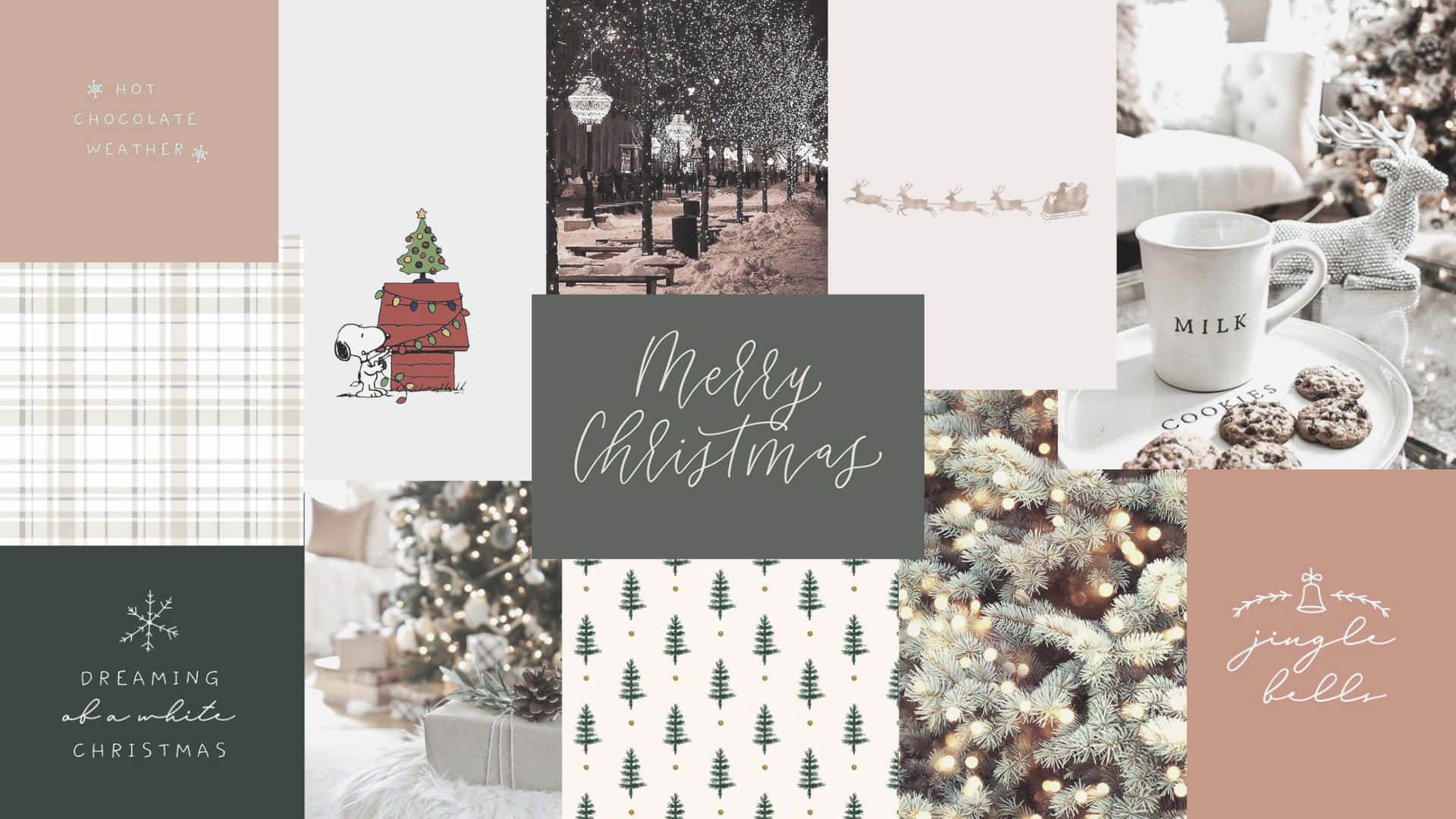 Celebrate Christmas with this jolly Aesthetic Christmas Laptop! Wallpaper