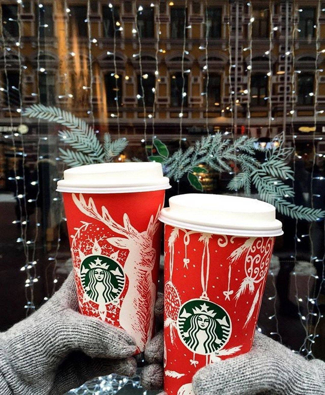 Æstetisk jul Starbucks Kaffe Wallpaper