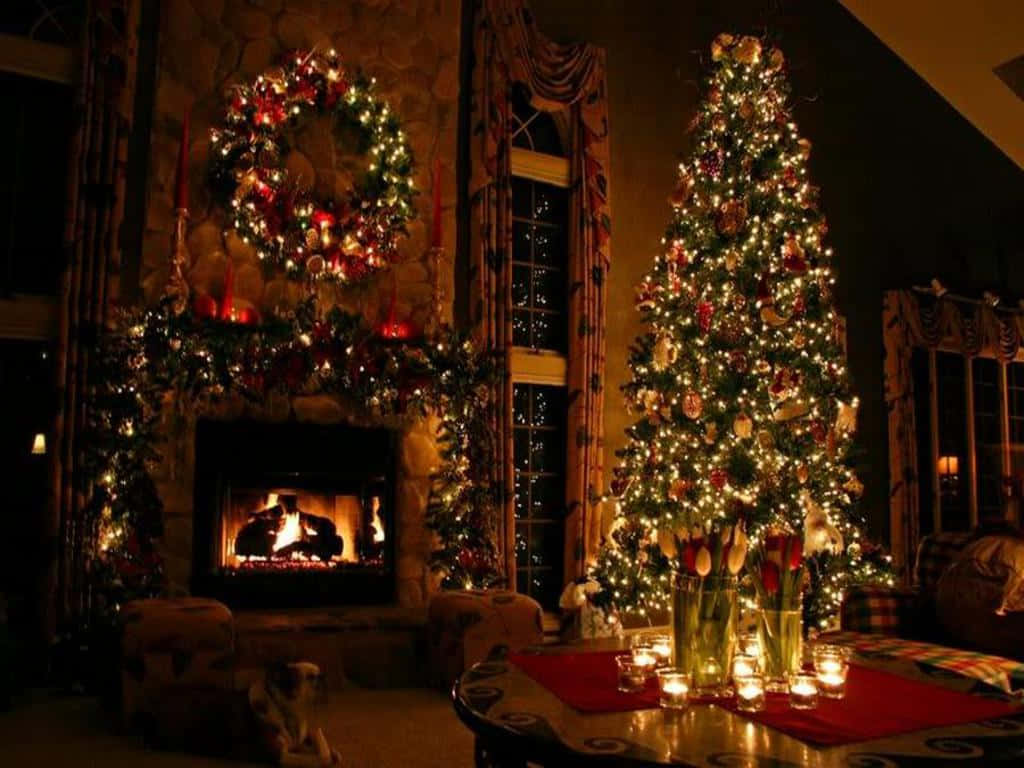 Fejre jul i stil med denne klassiske og alsidige æstetiske jule træ tapet. Wallpaper