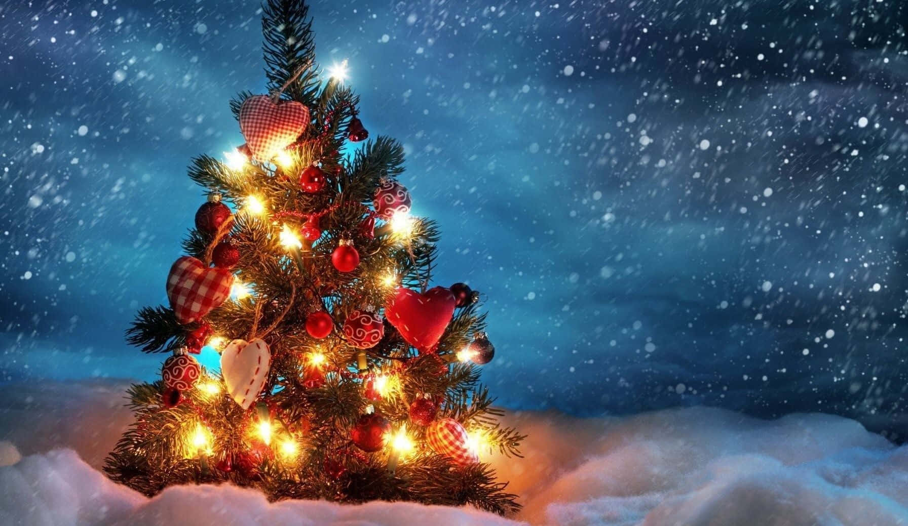 Celebreo Natal Com Uma Árvore Mágica E Estética Como Papel De Parede Do Seu Computador Ou Celular. Papel de Parede